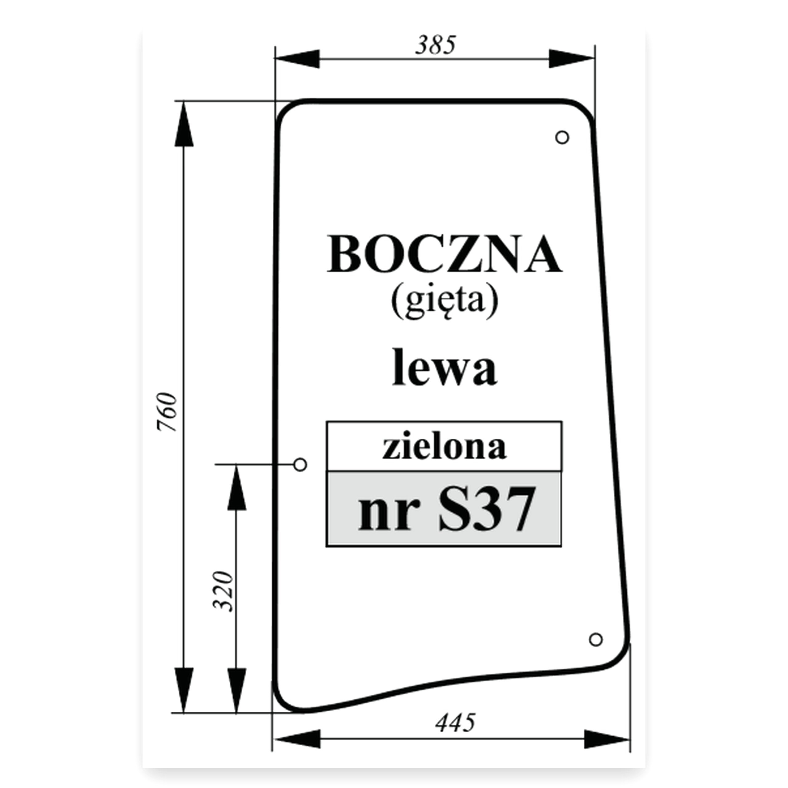 014ccb5df02536499cfb6a854d21f51c.jpg Szyba boczna lewa do ciągnika John Deere Gi
