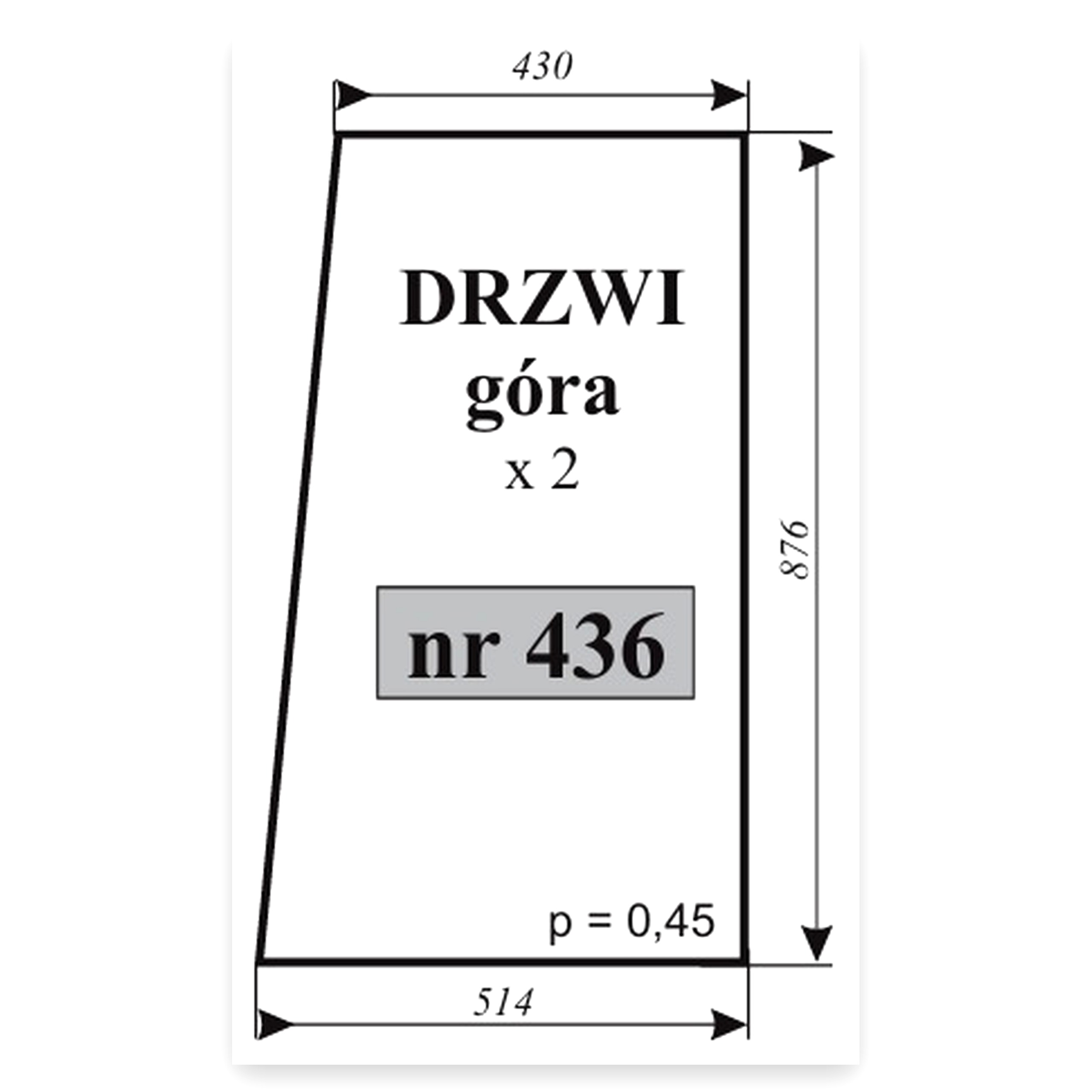 01d440bb001861d9a6fb616277e9aae2.jpg Szyba drzwi góra FARM-MOTT 250D kabina KOJA do ciągnika T-25