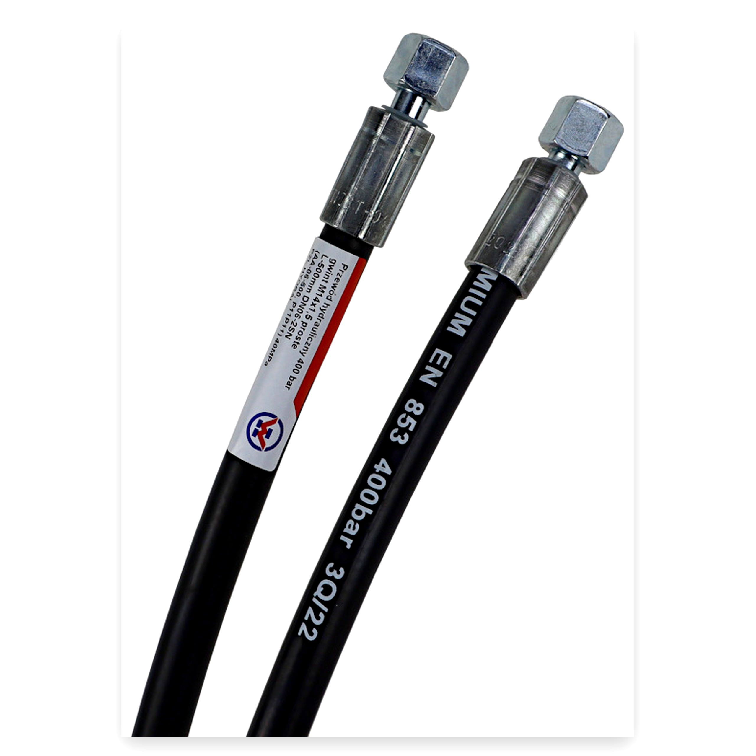 086a28a6474de77ce6a3ee98a8fd57c6.jpg Przewód wąż hydrauliczny 400 bar gwint M14x1,5 proste L-500 mm (AA-, )