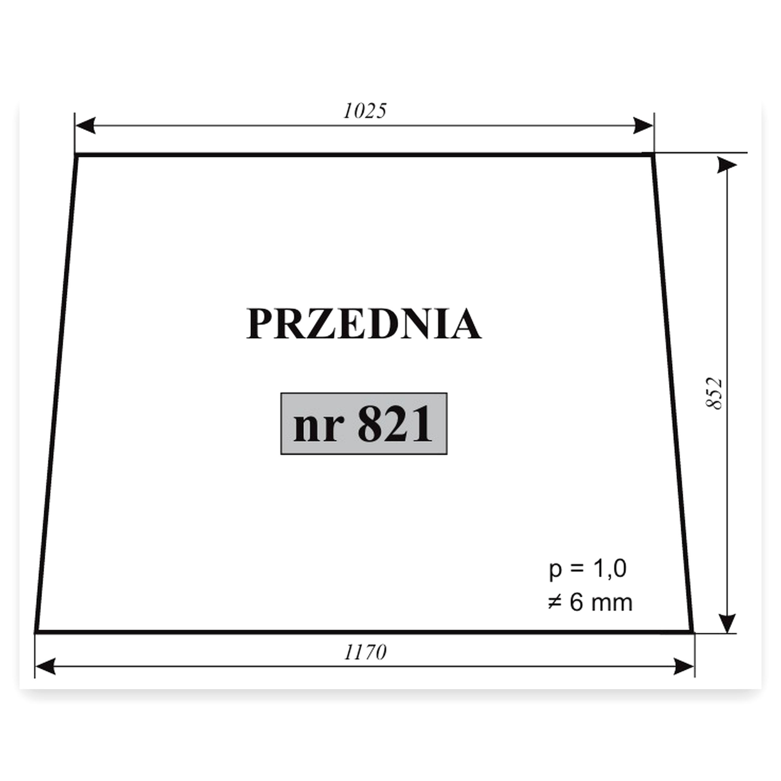 Szyba przednia Ursus 1634,1654,1934