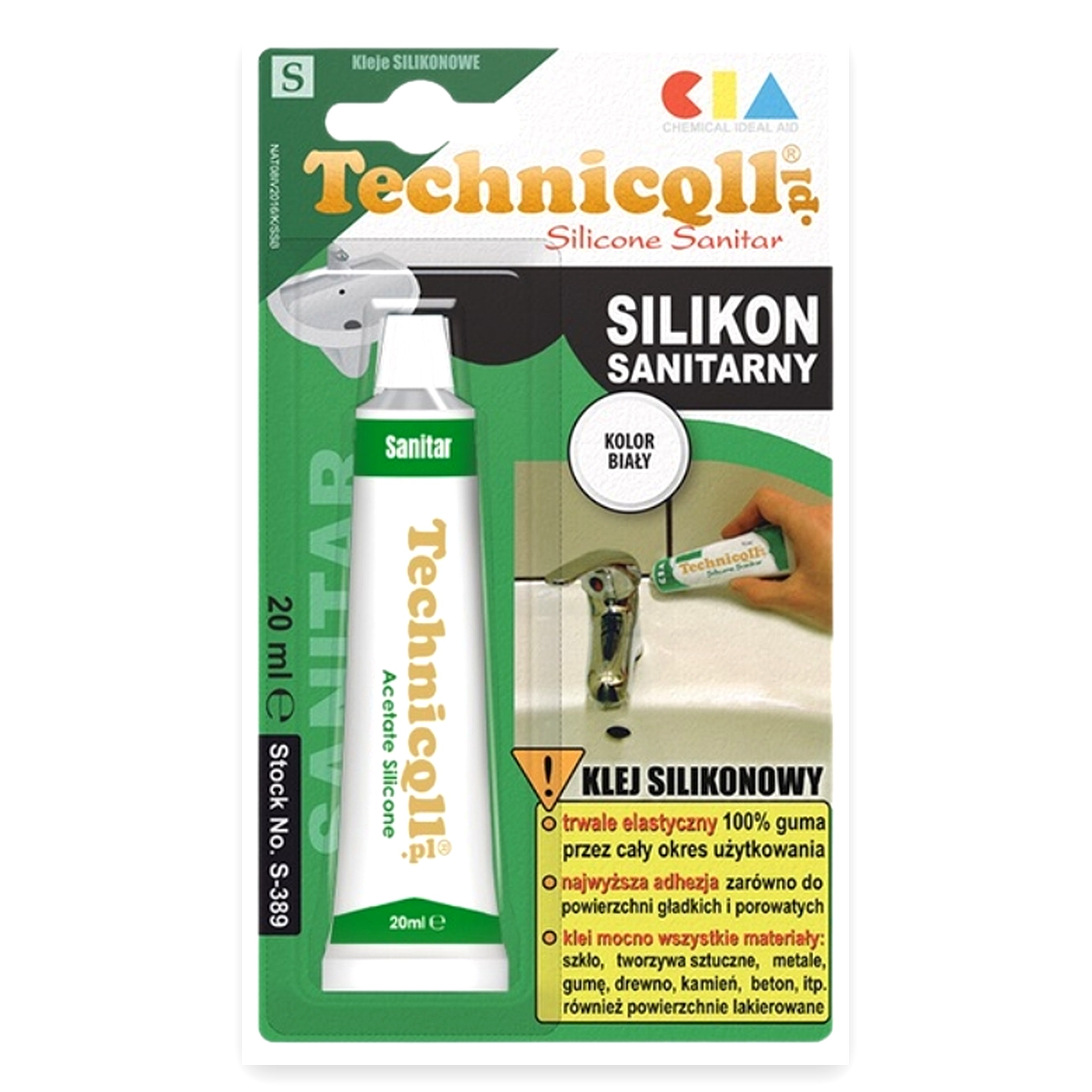 11400199d58397349e1eadca23db90de.jpg Silikon sanitarny 20ml biały odporny na pleśń S-389 Technicqll do