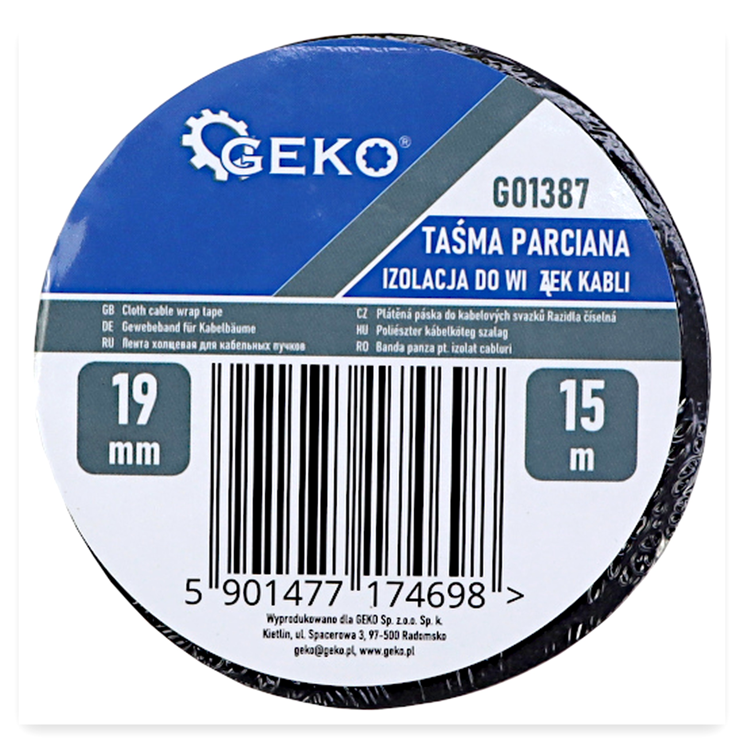 1194c8760da471ccd7afc2af5b572876.jpg Taśma parciana - izolacyjna do wiązek kabli 19mmx15 m