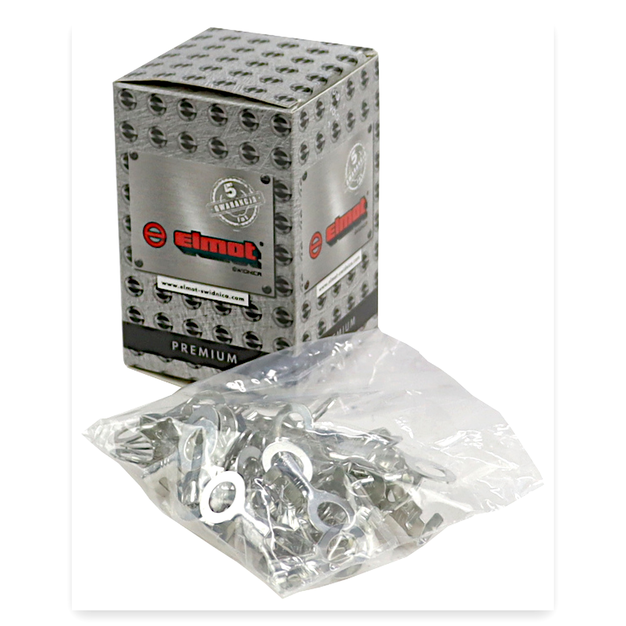 Końcówka oczko M8 cynowana 8,4x13,8 2,5-6,0 0,65 L26,5/L19,7 (Sprzedawana po 50 szt ) ELMOT widoczna cena za 1 sztukę
