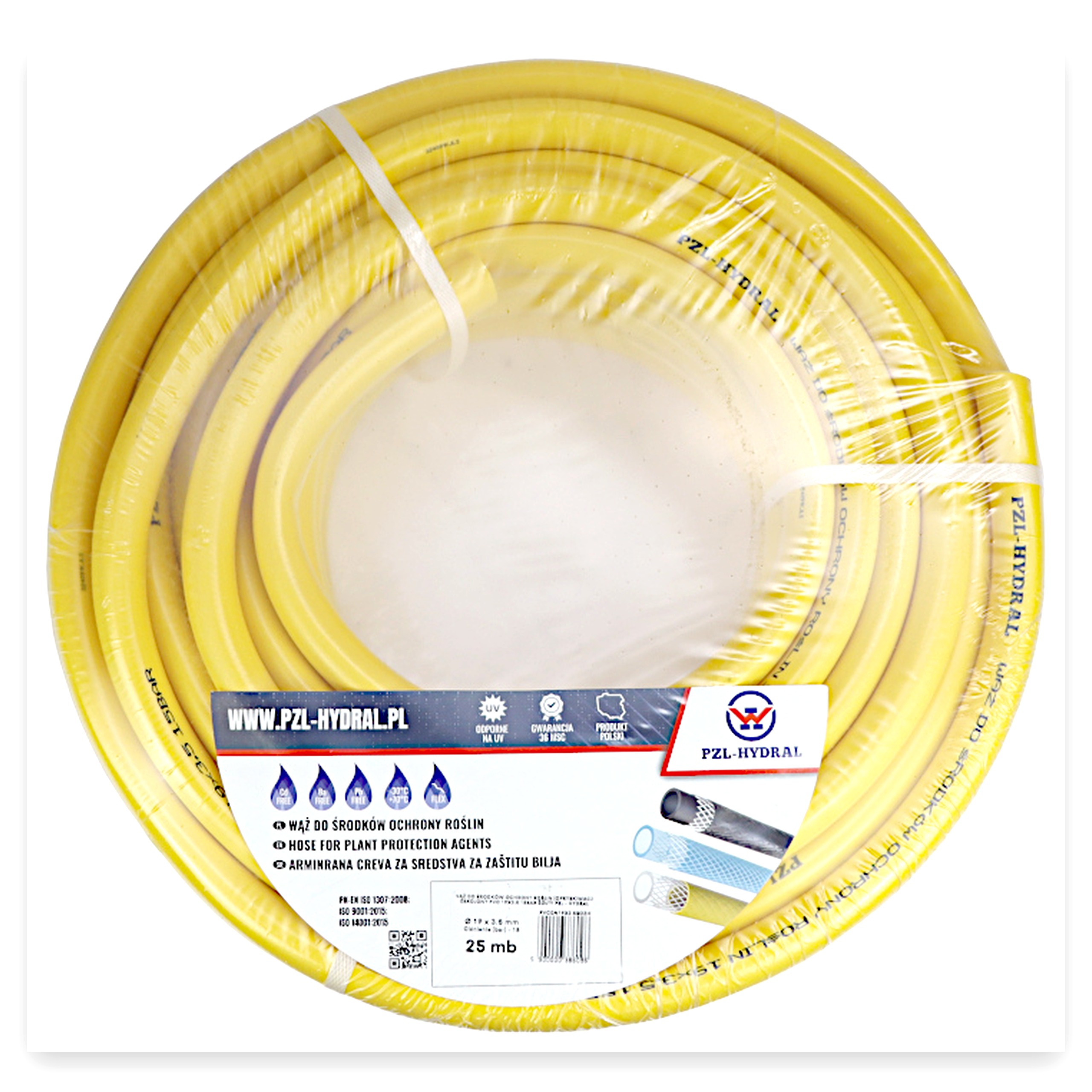 Wąż do środków ochrony roślin (opryskiwacz) zbrojony PVC 19x3.5 15bar