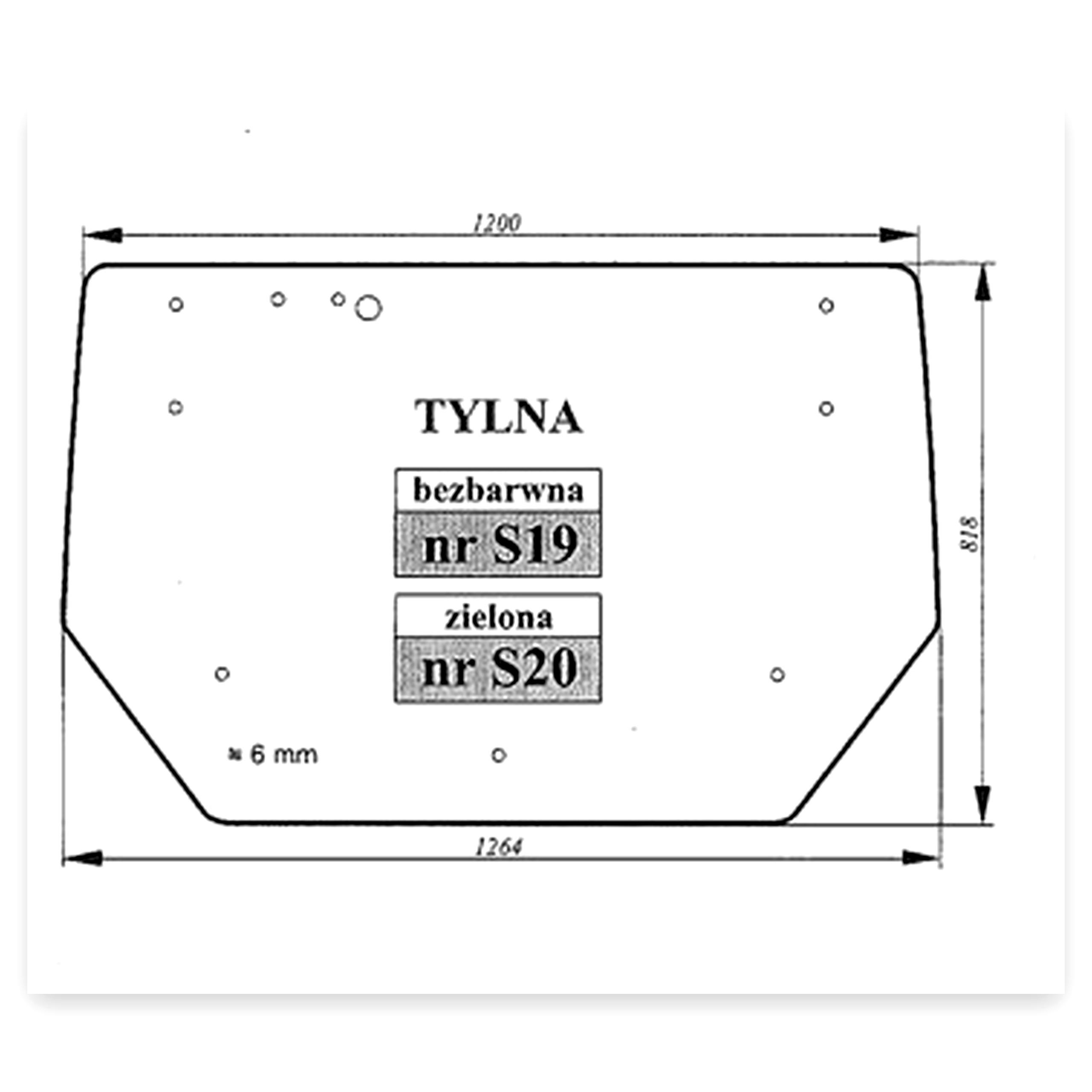 Szyba tylna do ciągnika Zetor 3321