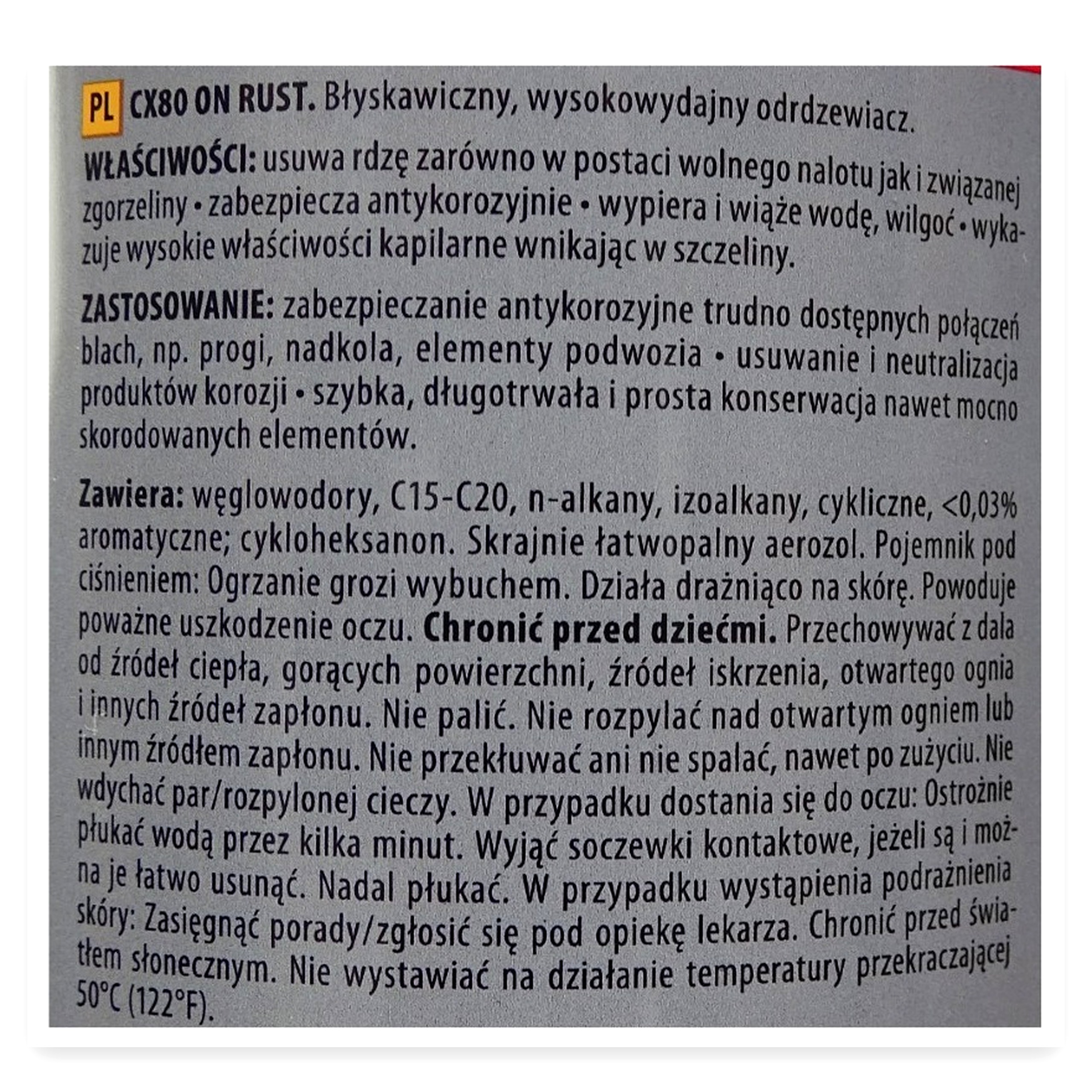 Błyskawiczny, wysokowydajny odrdzewiacz ON Rust 500ml z aplikatorem