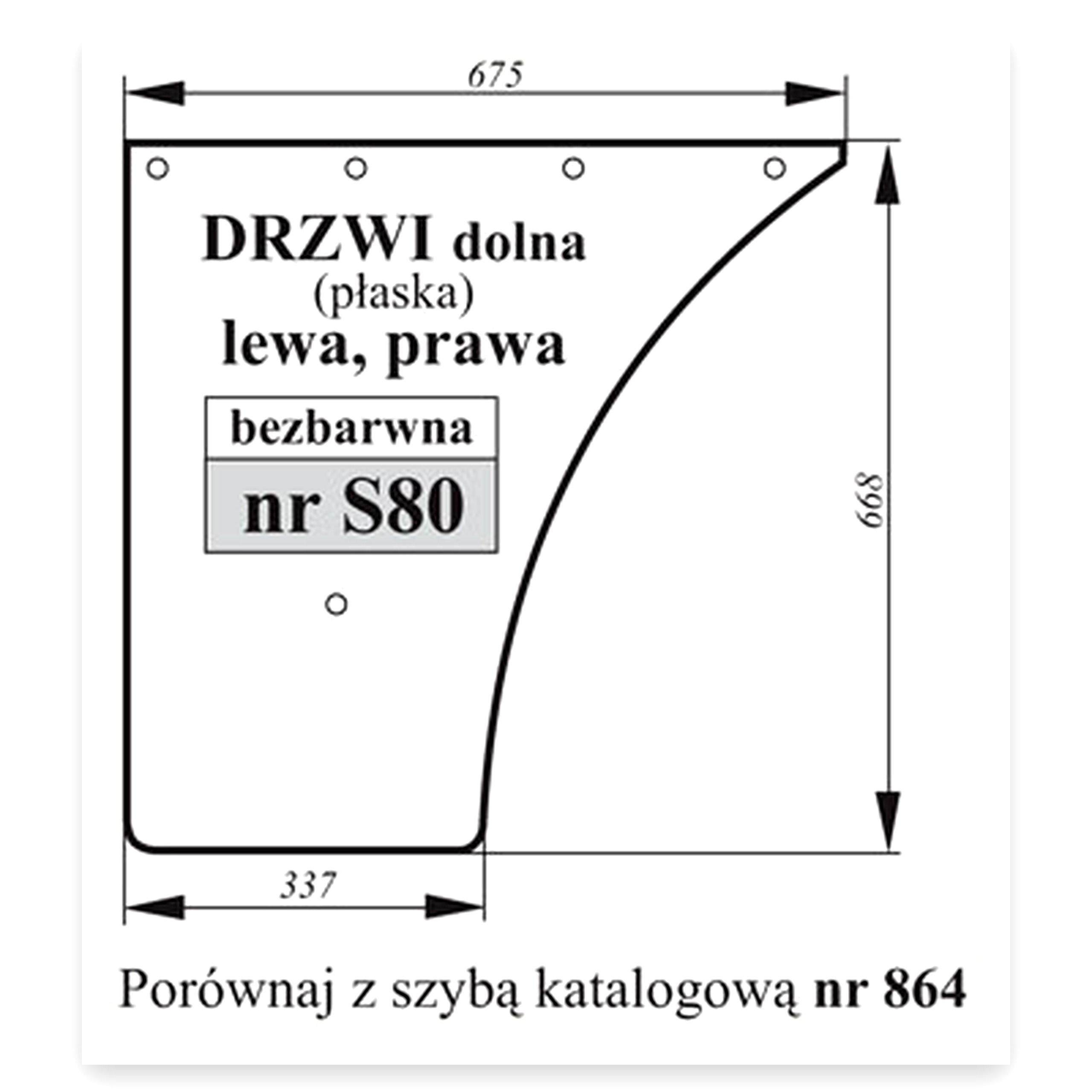 Szyba drzwi dolna do ciągnika Fendt