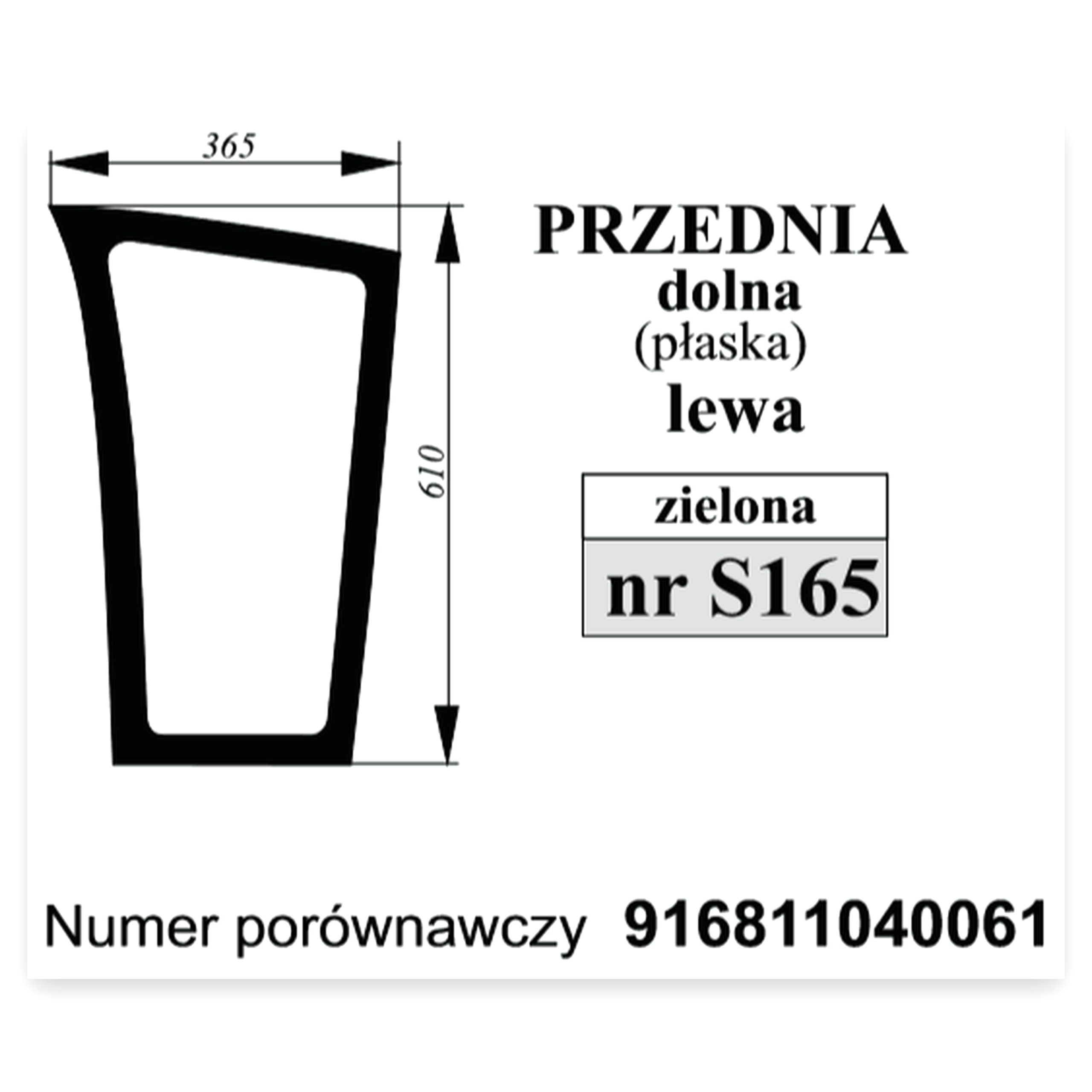 Szyba przednia dolna do ciągnika Fendt