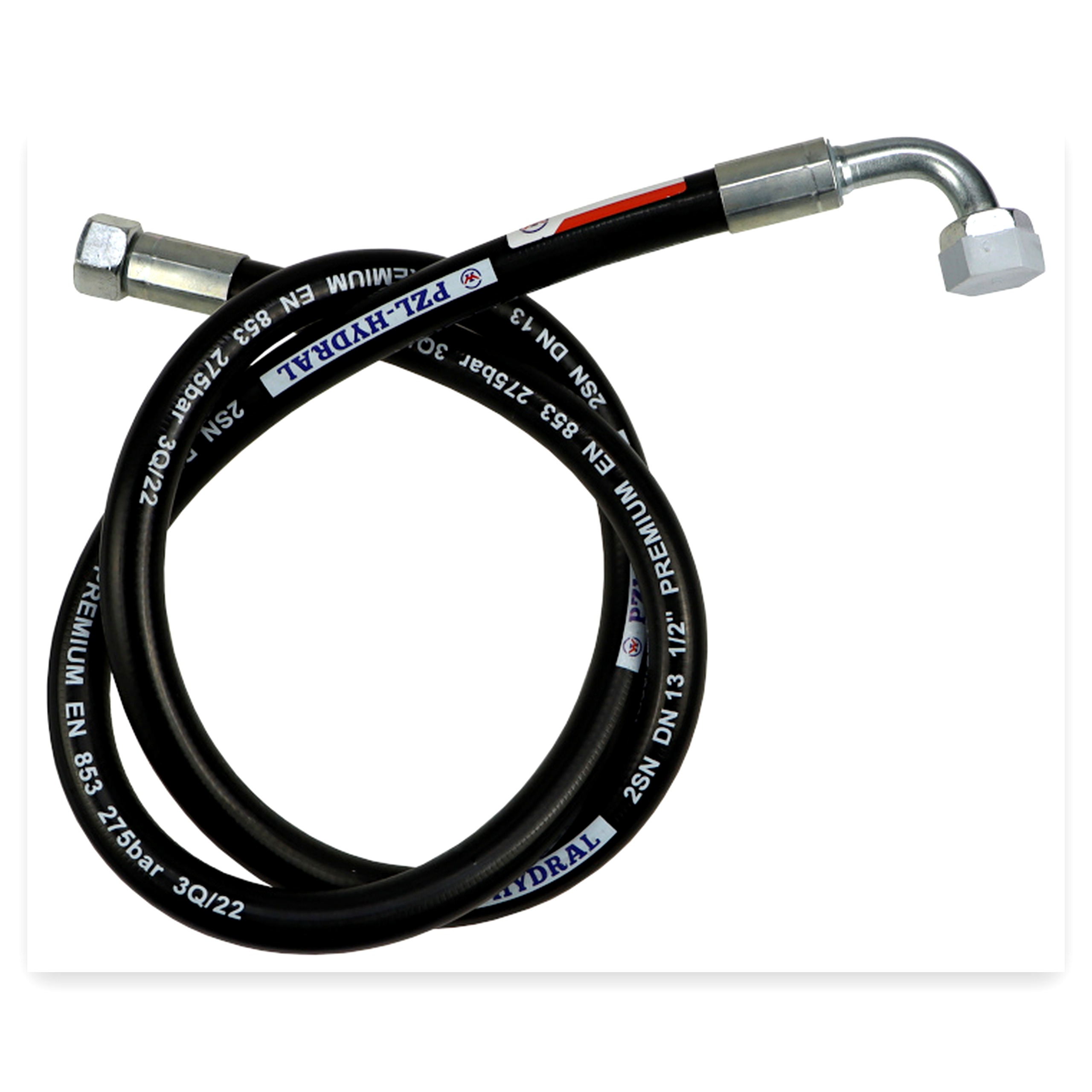 2371d4a8d90fd39e220dd7ad16c22730.jpg Przewód wąż hydrauliczny 275 bar gwint M22x1,5 prosta/90 stopni L-1500