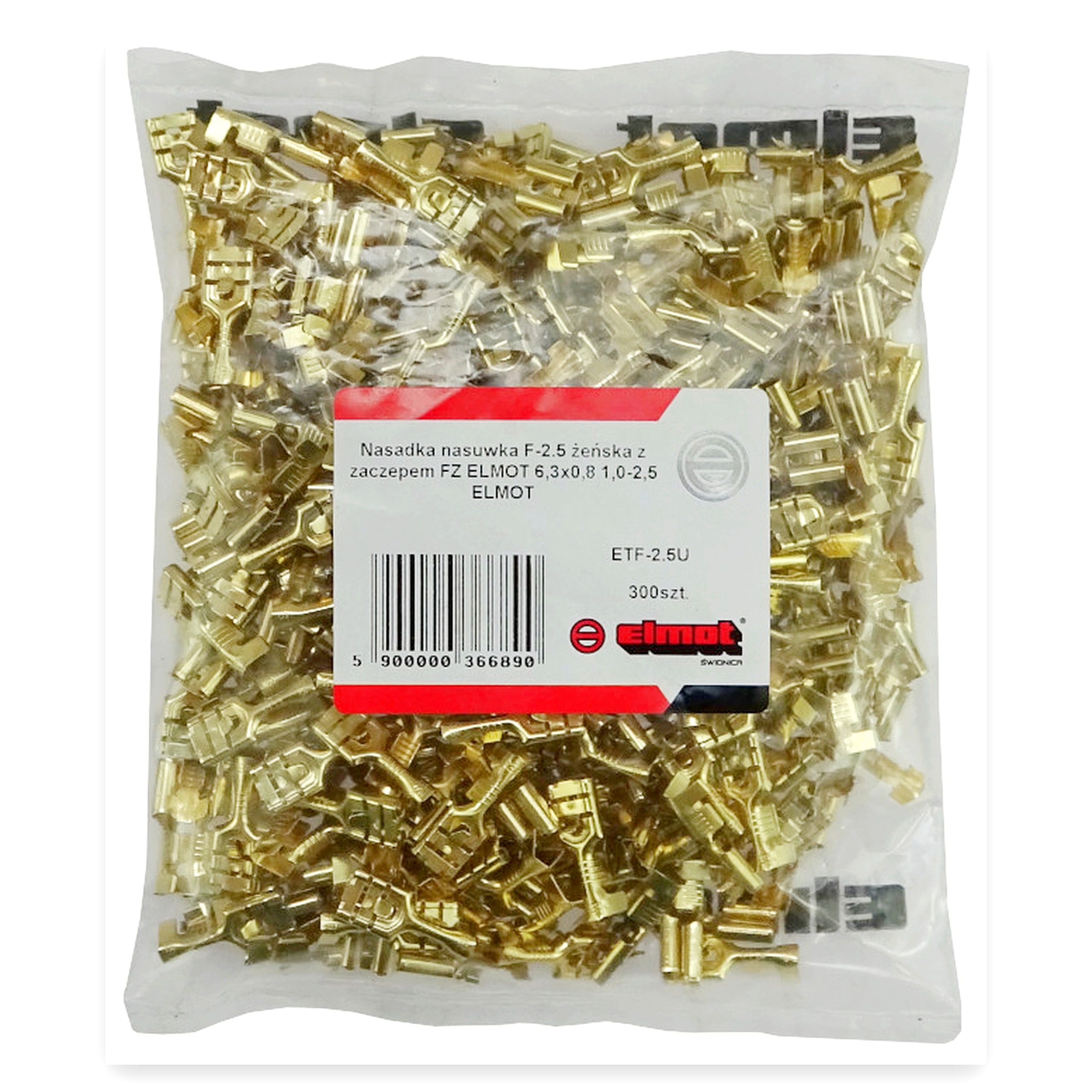 23d5d0f2c01feafbf172285180b6abd4.jpg Nasadka nasuwka F-2.5 żeńska z zaczepem FZ 6,3x0,8 1,0-2,5 GB0,35 L19,2 ( sprzedawana po 100 szt ) ELMOT widoczna cena za 1 sztukę