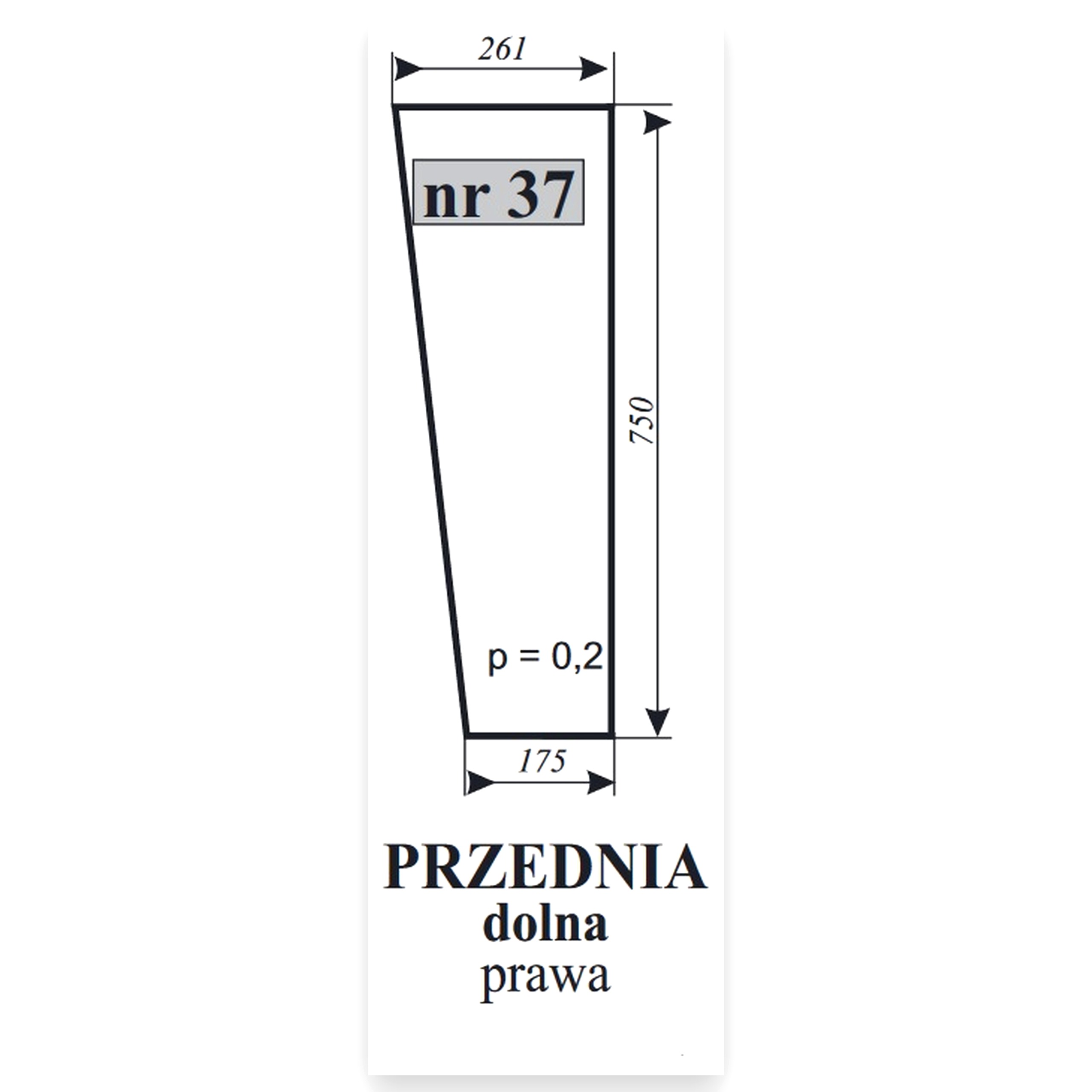 241e6dad31ff3e4cefea577b503b9e8b.jpg Szyba przednia dolna prawa MF-255 Lubsko do ciągnika Massey Ferguson