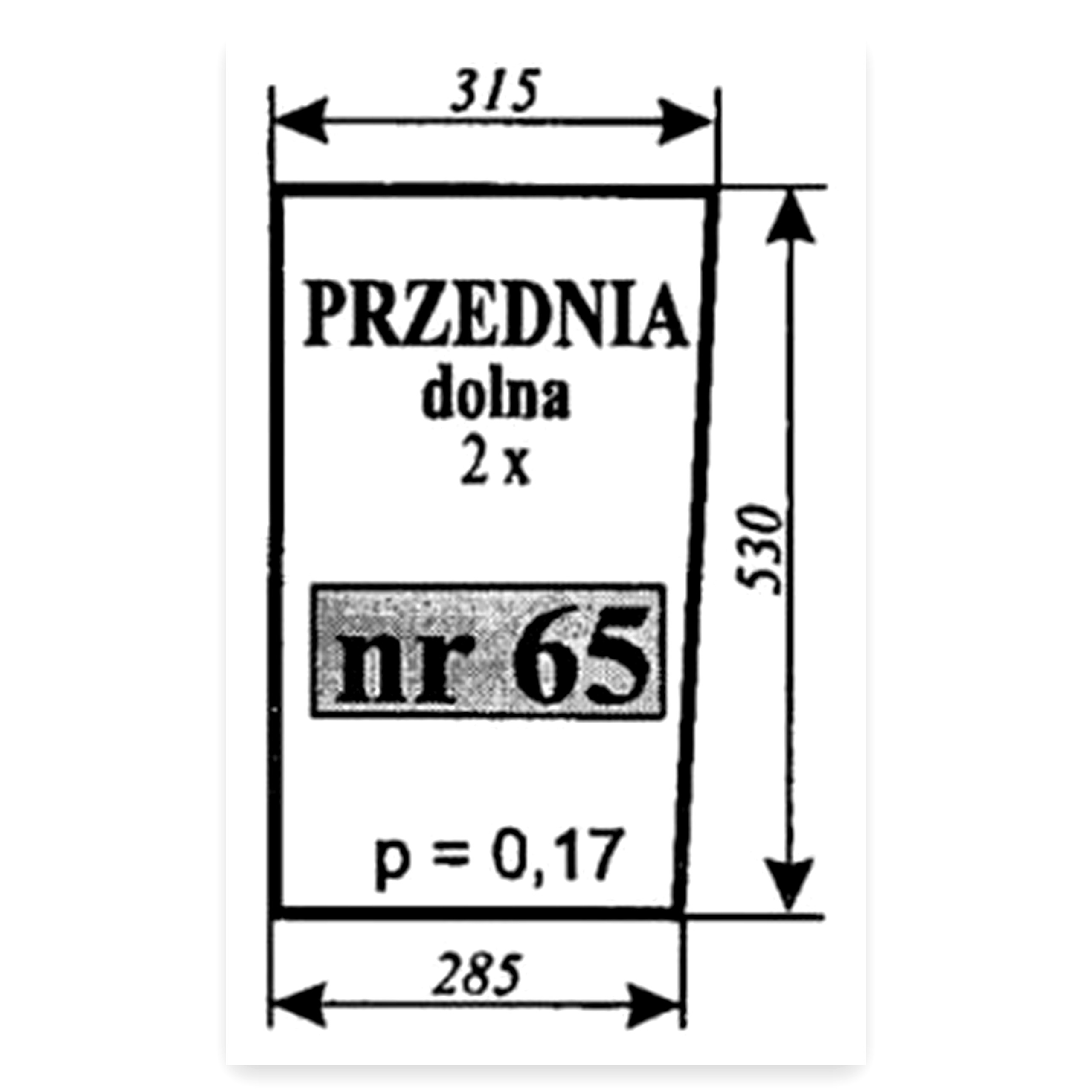 Szyba przednia dolna do ciągnika Zetor 7211