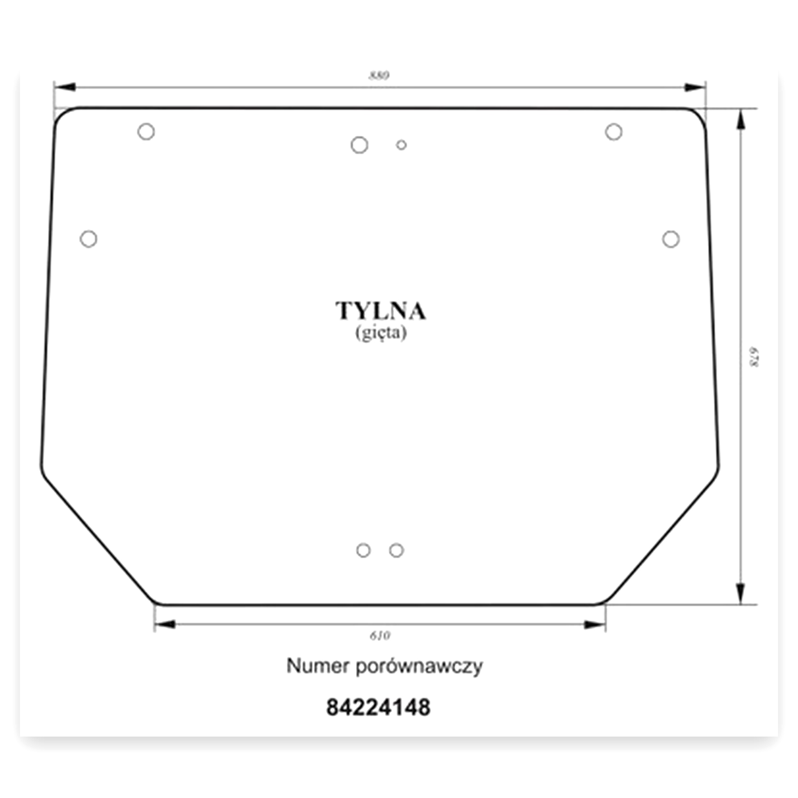 242853aac16a3525d4cc843aa1cff820.jpg Szyba tylna do ciągnika Case Farmall