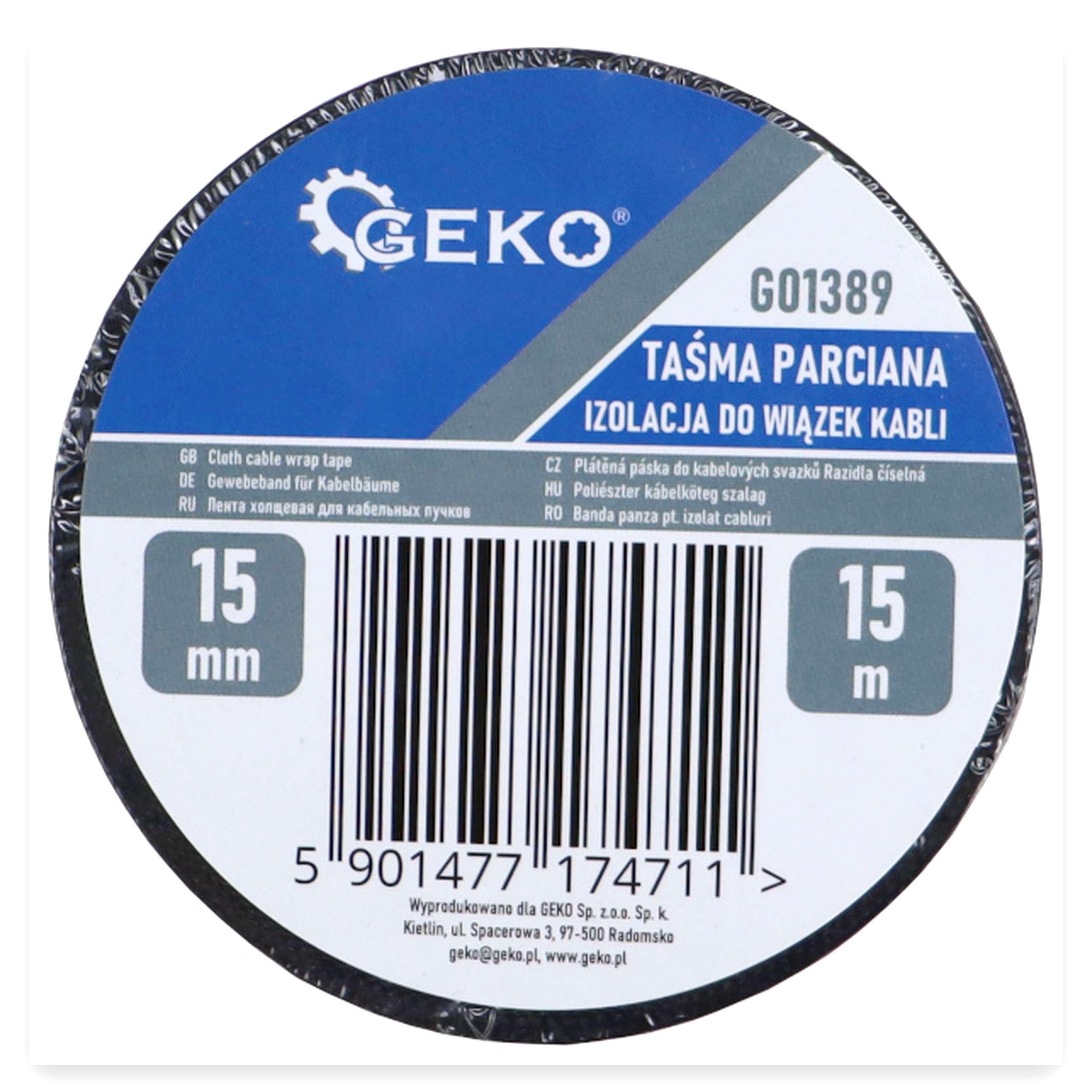 25af19ac29b81a348a2ec6fefb6cd194.jpg Taśma parciana - izolacyjna do wiązek kabli 15mmx15 m