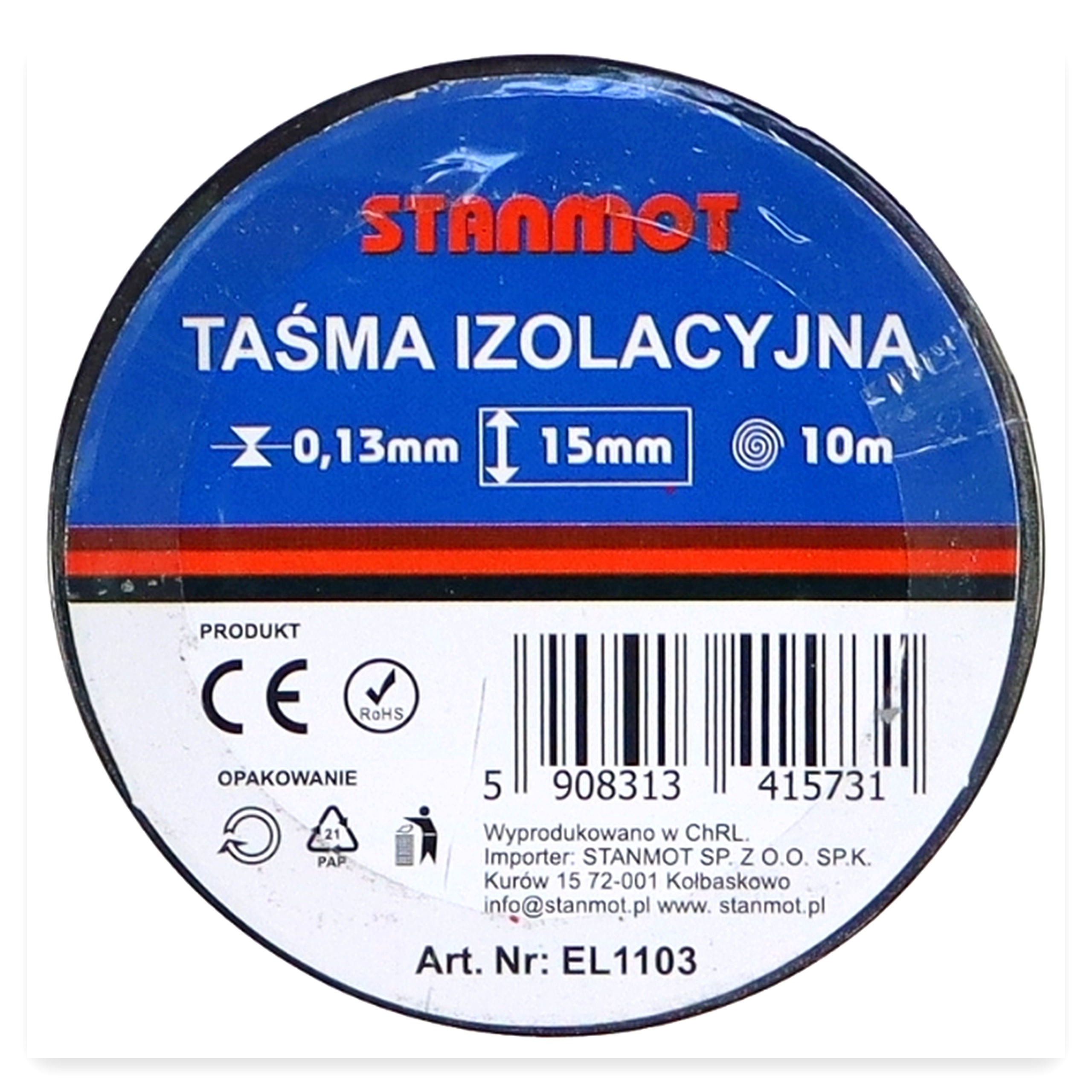 26f6c563ce3e47f0de168b8311c54a9d.jpg Taśma izolacyjna szerokość 15 mm x długość 10 m czarna