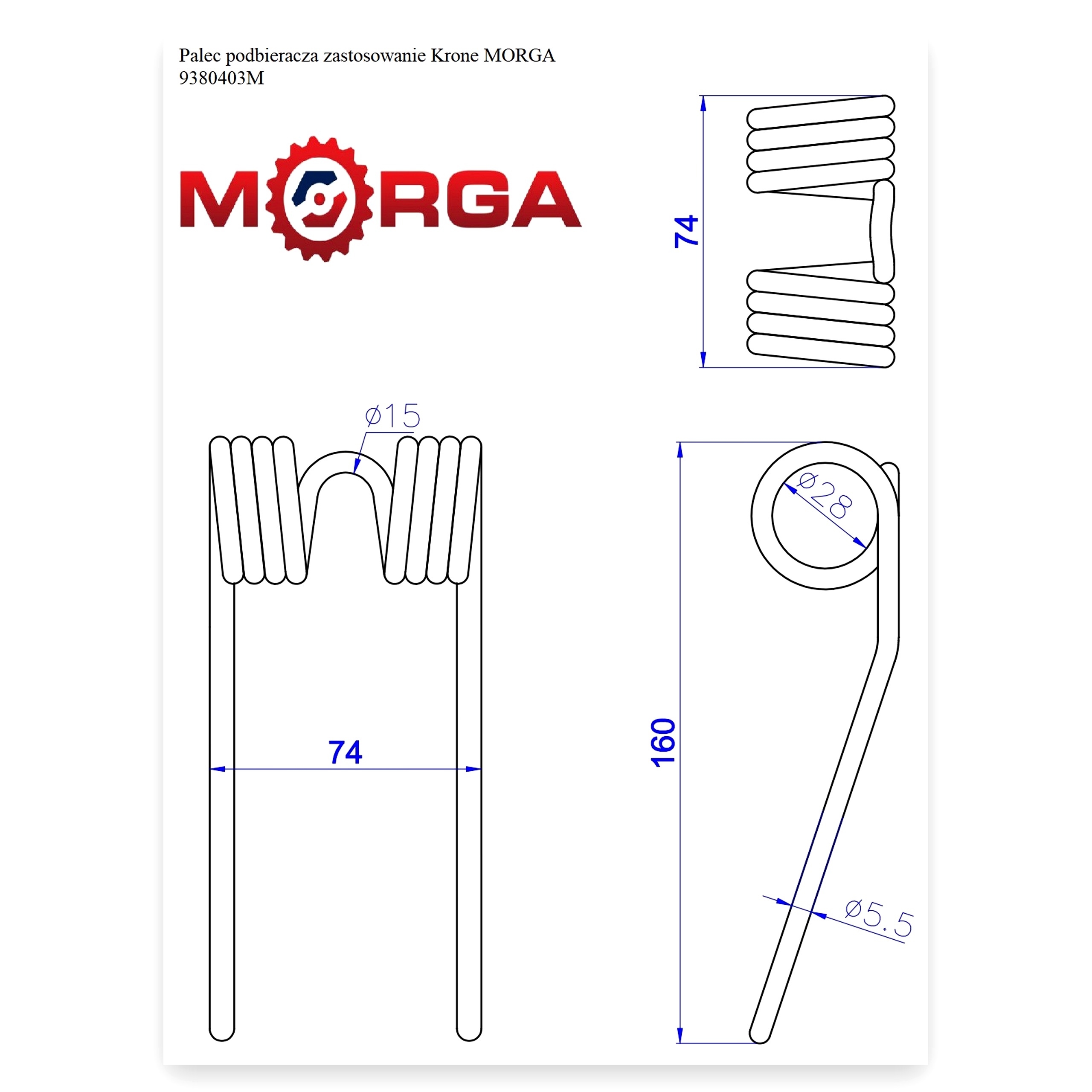 2773320acdbedb861bbba061e8fc47ca.jpg Palec ząb podbieracza do prasy Krone Malowany