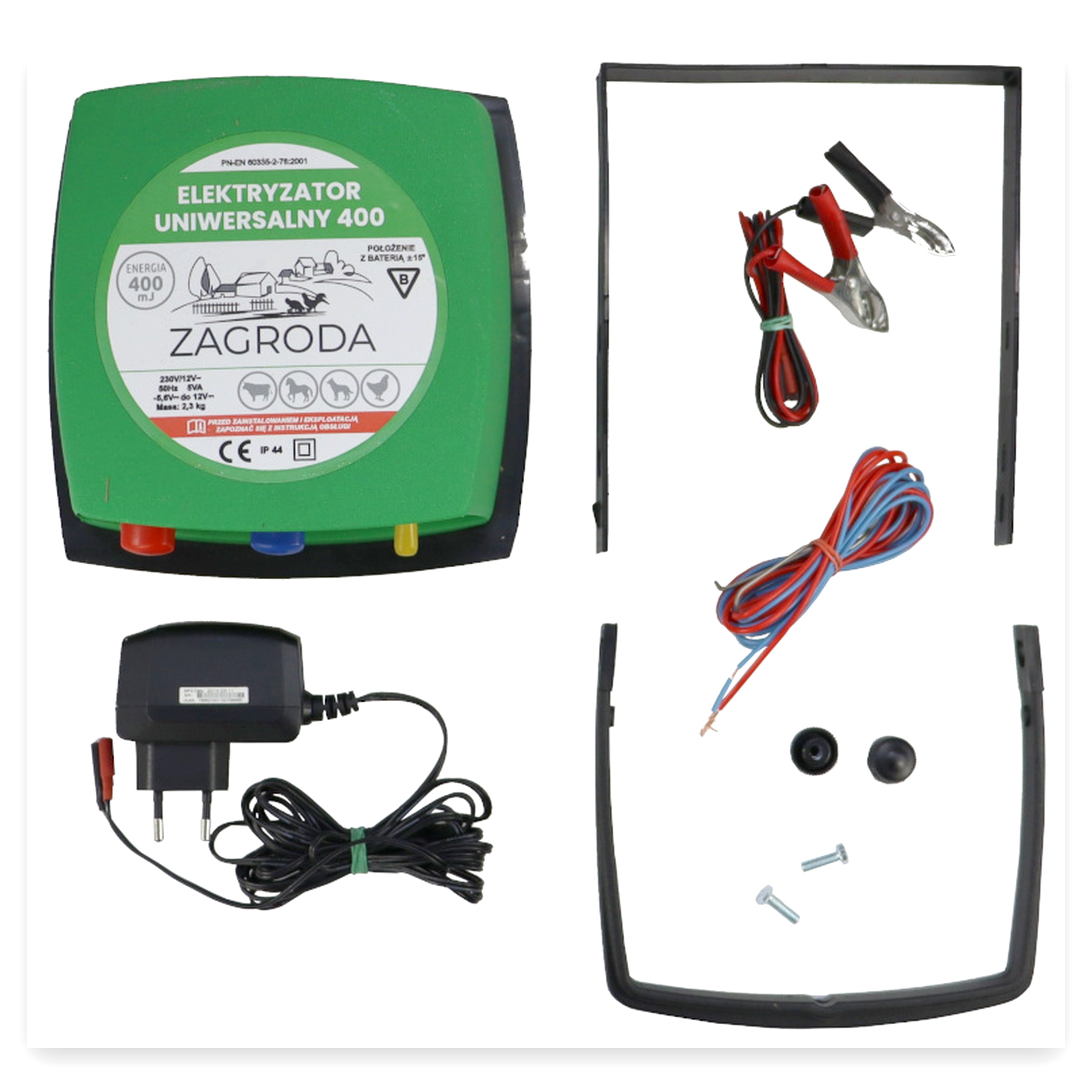 2ad699647fc1f0dbbd5410b9ba5ab88a.jpg Elektryzator, pastuch bateryjno sieciowy 150mA/12 V, bateria (9 V)