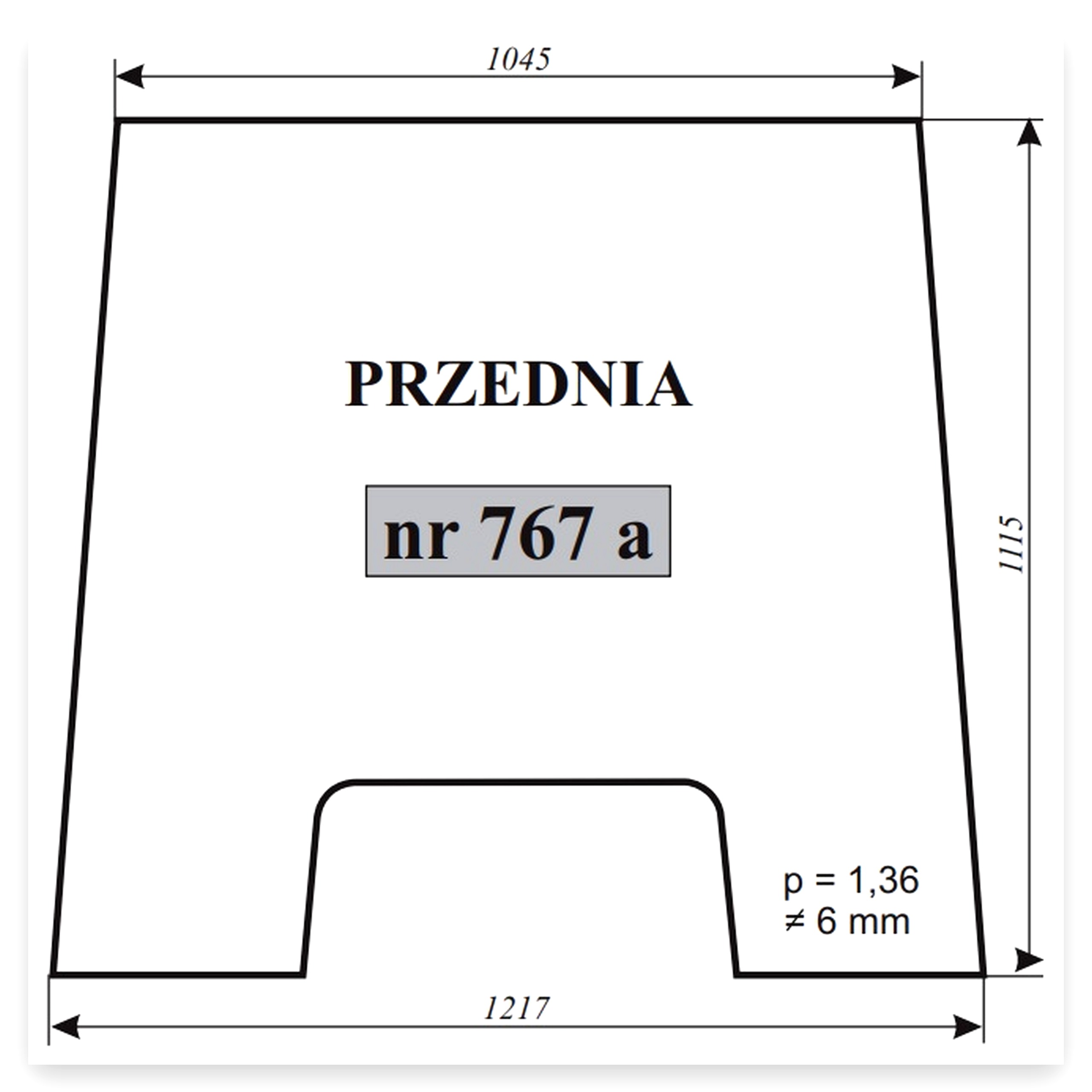 Szyba przednia MF 3050 3060 3065 3070 3080 3085 3090 3095 3115 3120