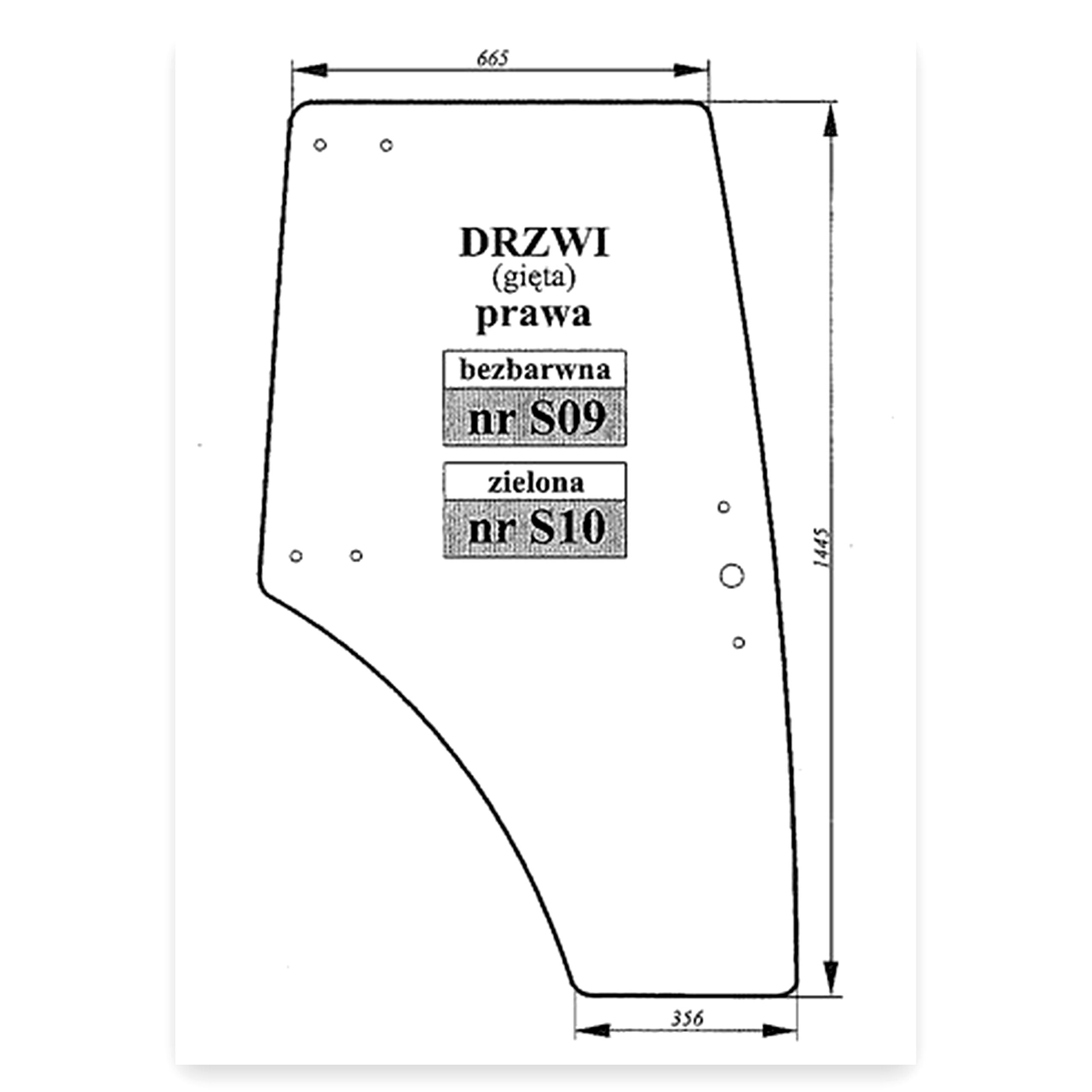 32f5ab92a3946e082d96e57a29d56670.jpg Szyba drzwi prawa do ciągnika Zetor 3321