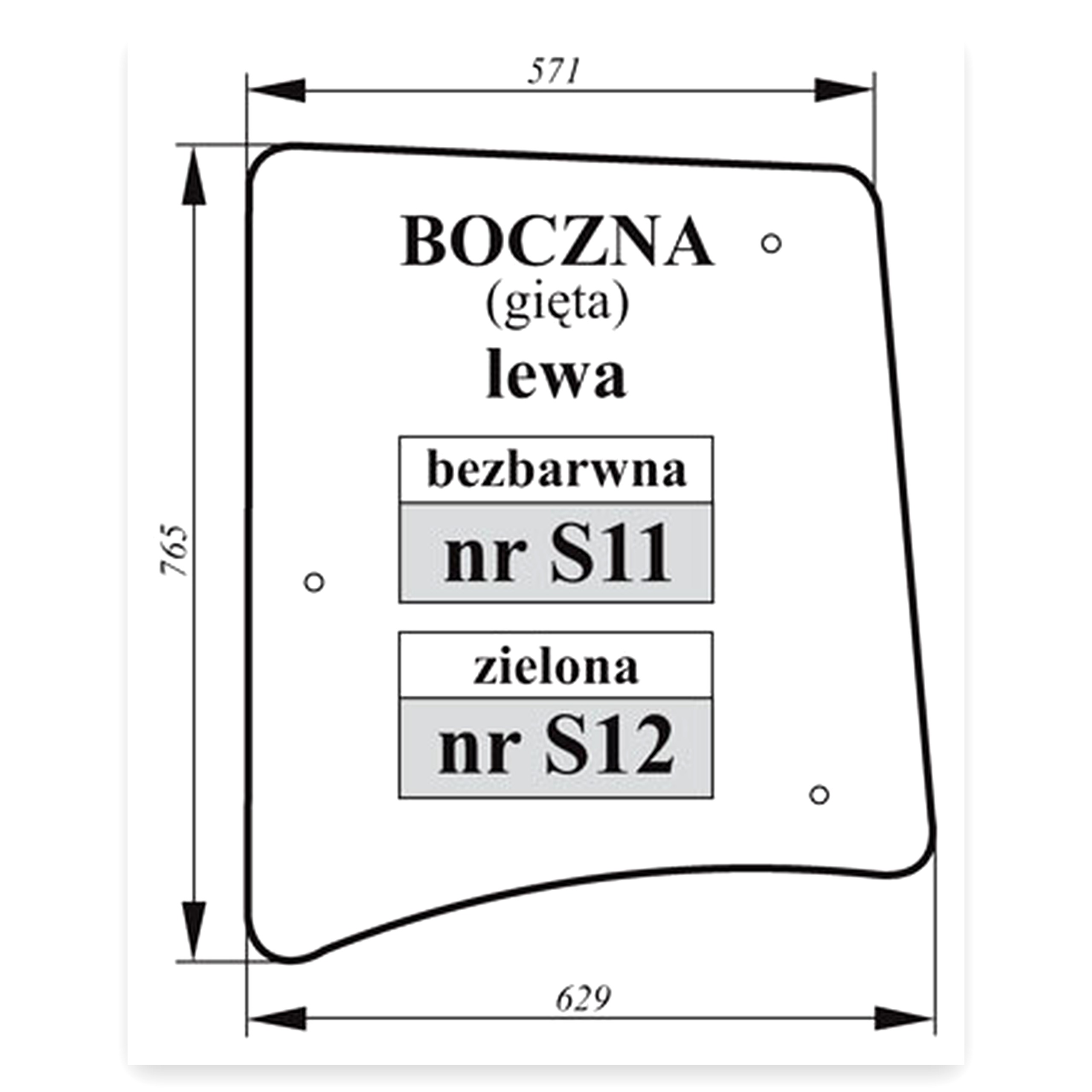 34c9c16ec1d8c69b53214b6e31a9c670.jpg Szyba boczna lewa do ciągnika Zetor 3321