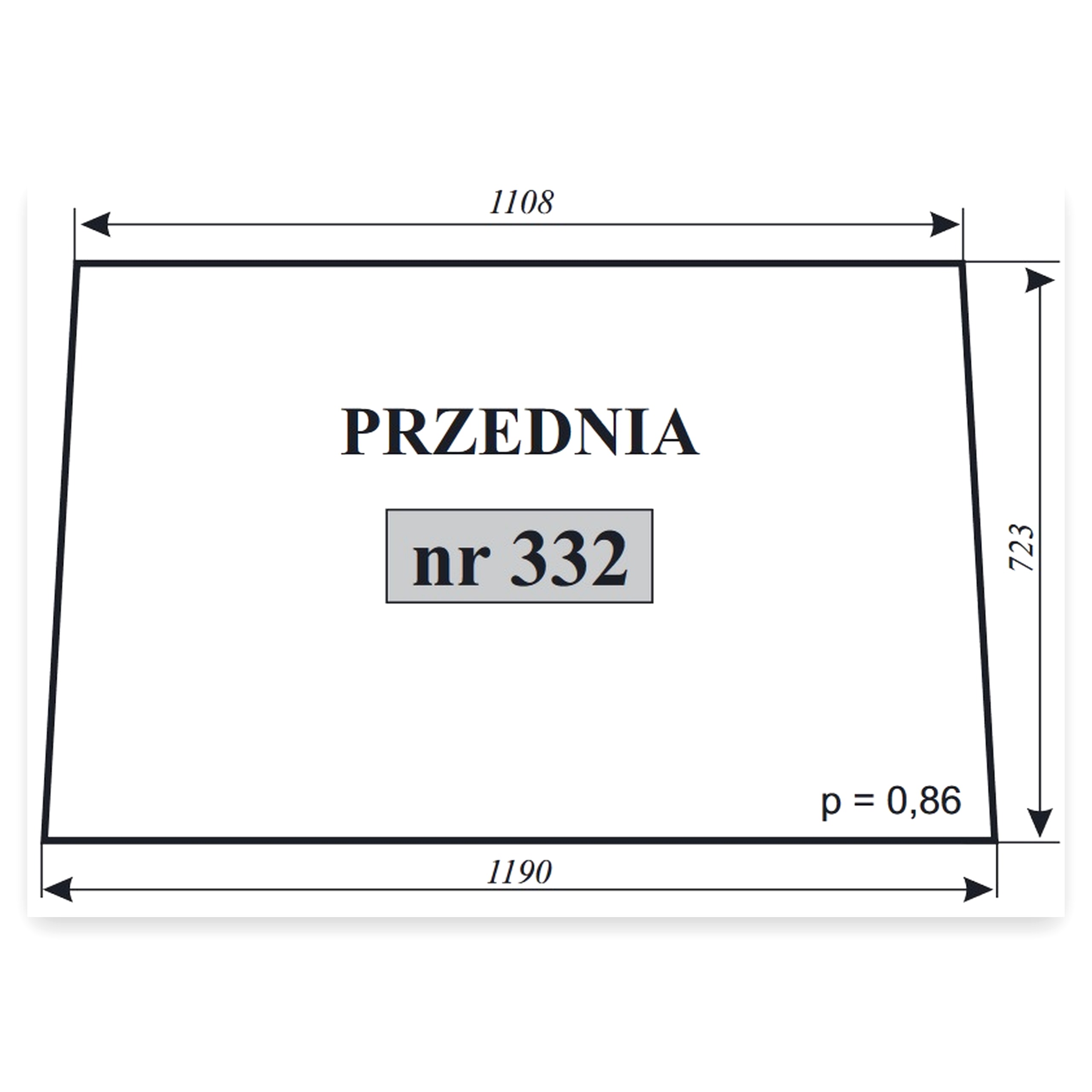 3694fb8c78058b338662d3fc85d20307.jpg Szyba przednia do ciągnika Ursus C-330