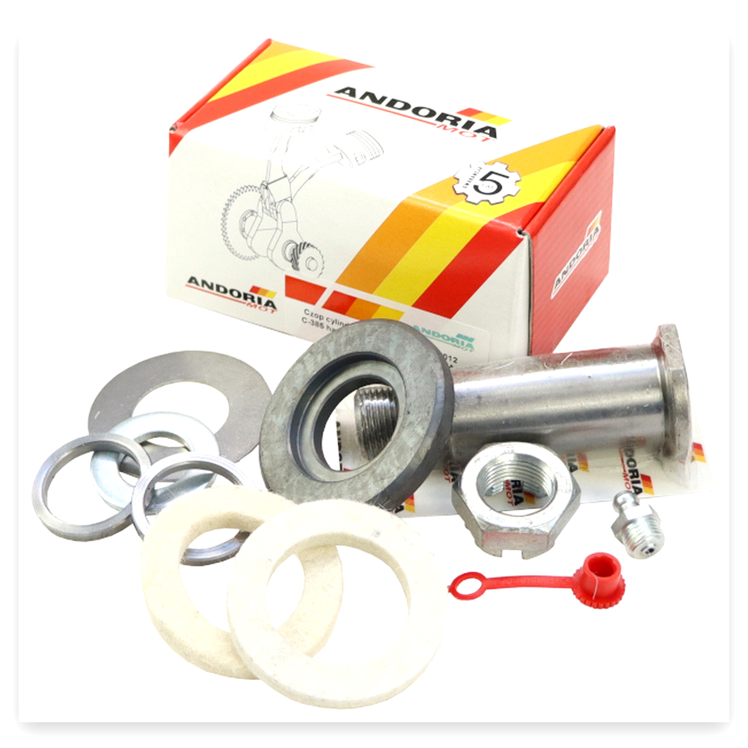 37347e2d38e40ae3e08d0418ba20655c.jpg Czop cylindra siłownika wspomagania C-385 hartowany kompletny ANDORIA