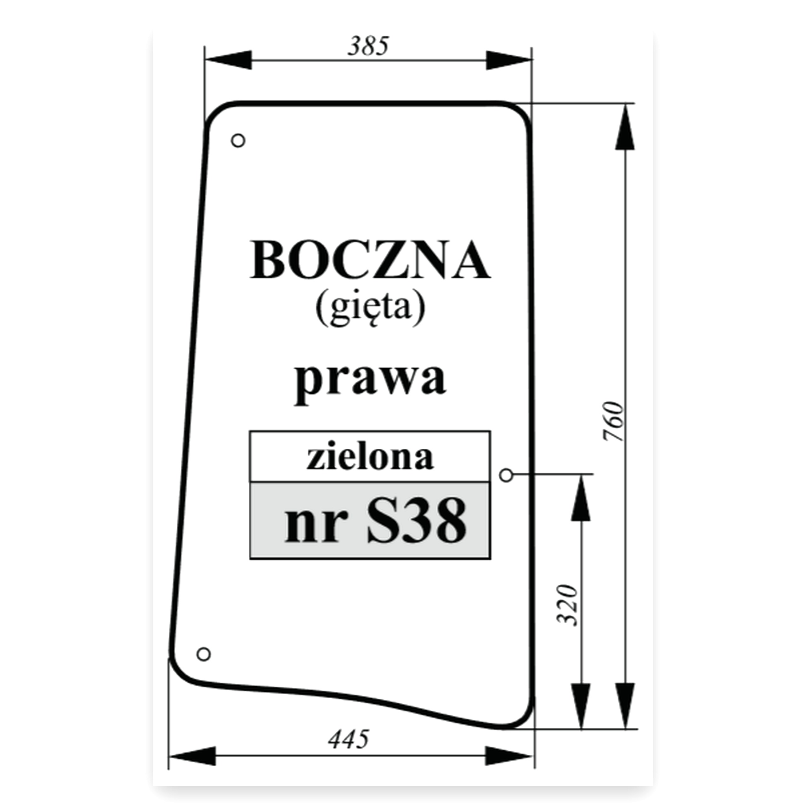 3f48a9e95a604e33d402b1a58338bf16.jpg Szyba boczna John do ciągnika John Deere Gi