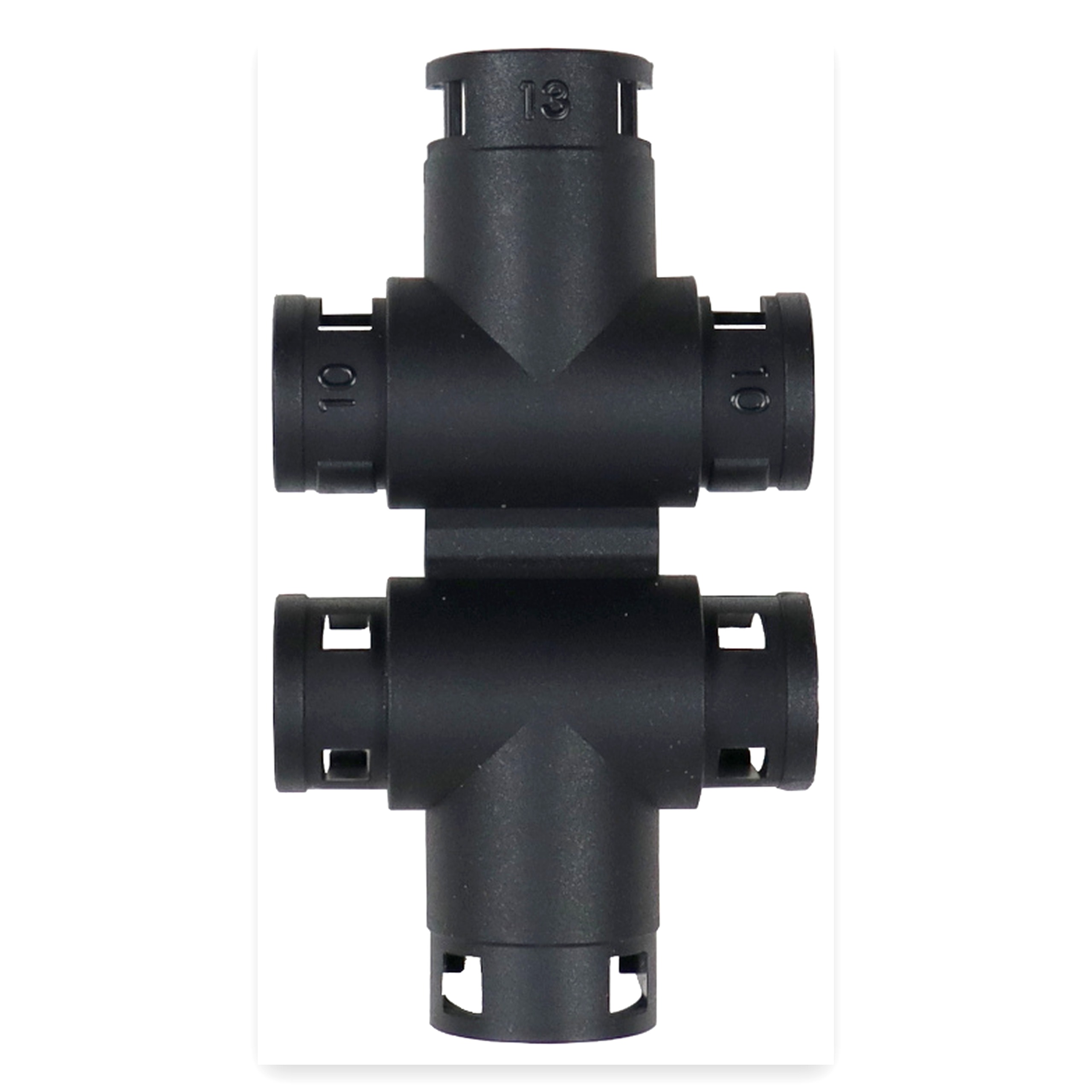 4231a5a30f363aa72181c238f2eb9ac1.jpg Trójnik łącznik do rur peszli karbowanych 10x13x10 (sprzedawane po 5)