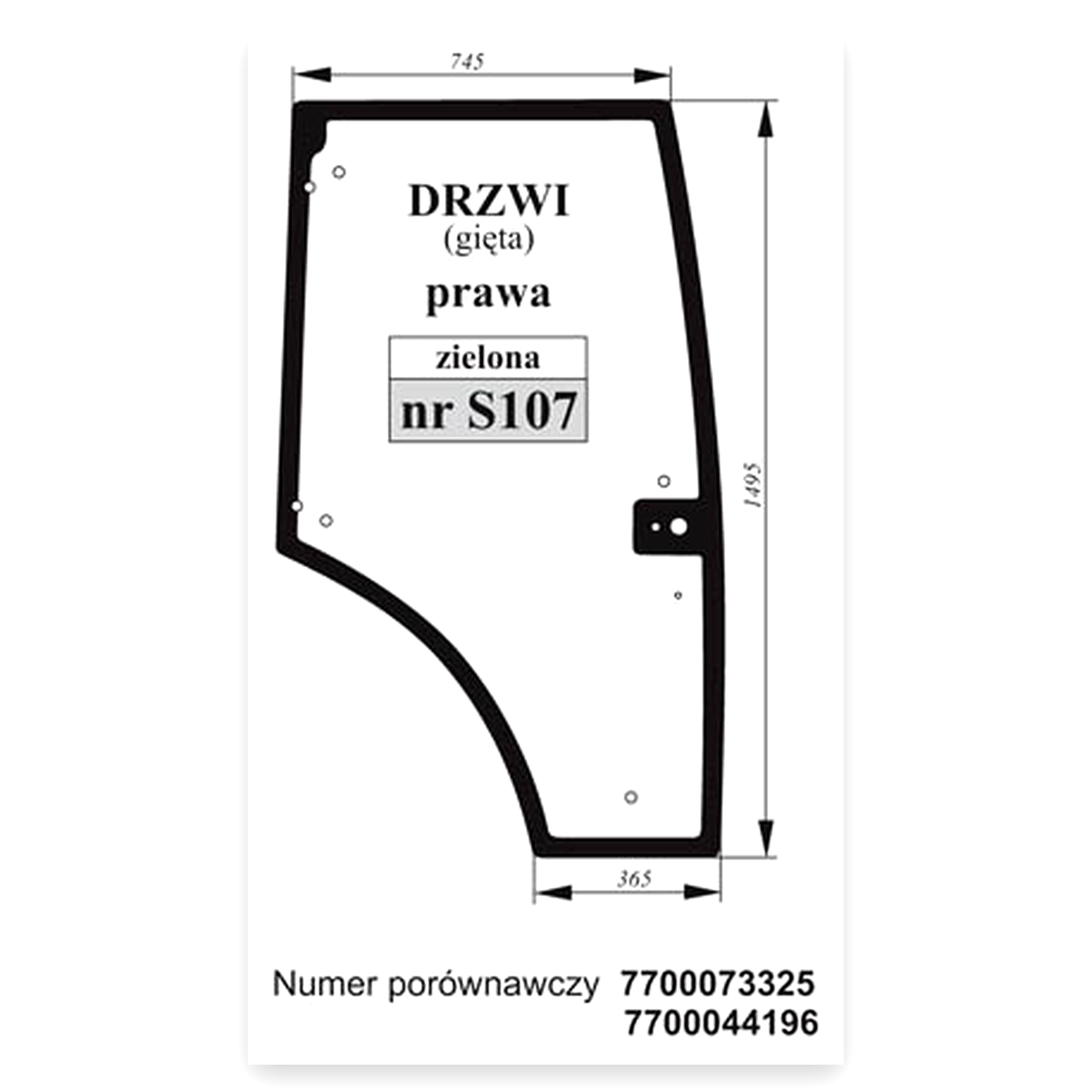 45cbd13de88a0d9b1ccc52218f81c321.jpg Szyba drzwi prawa gięta zielona Renault