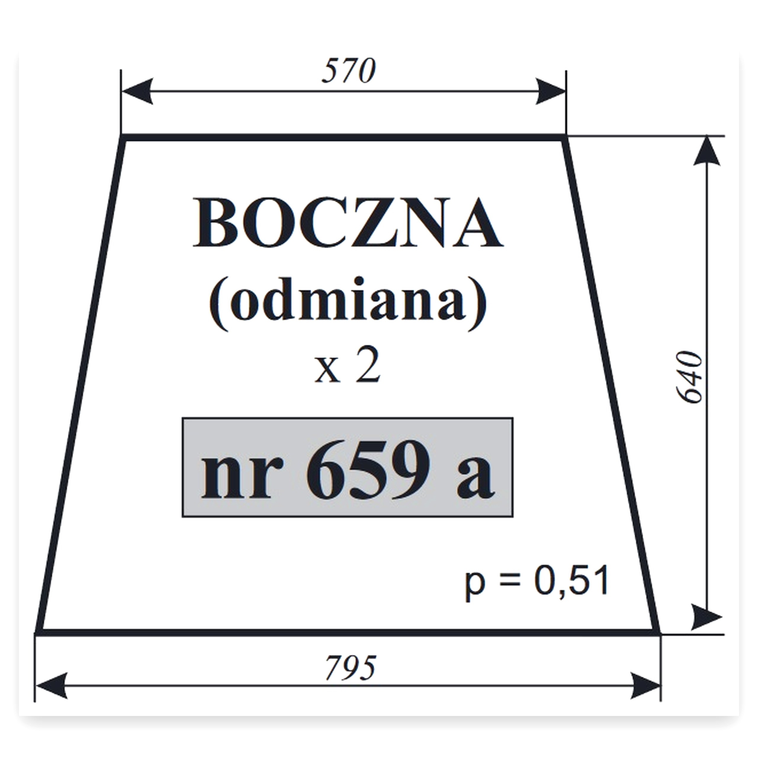 4852a187d05bf1bba29b87e8125183ea.jpg Szyba boczna C 659A do ciągnika Ursus C-360