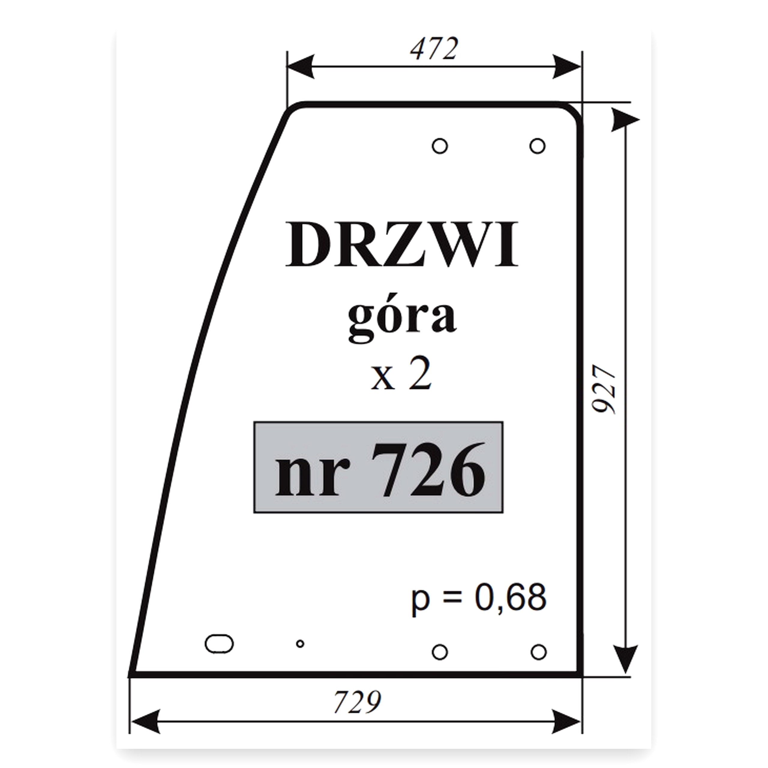 4a7d08501ae3f56d84aca242ad55cbf0.jpg Szyba drzwi góra 82A do ciągnika