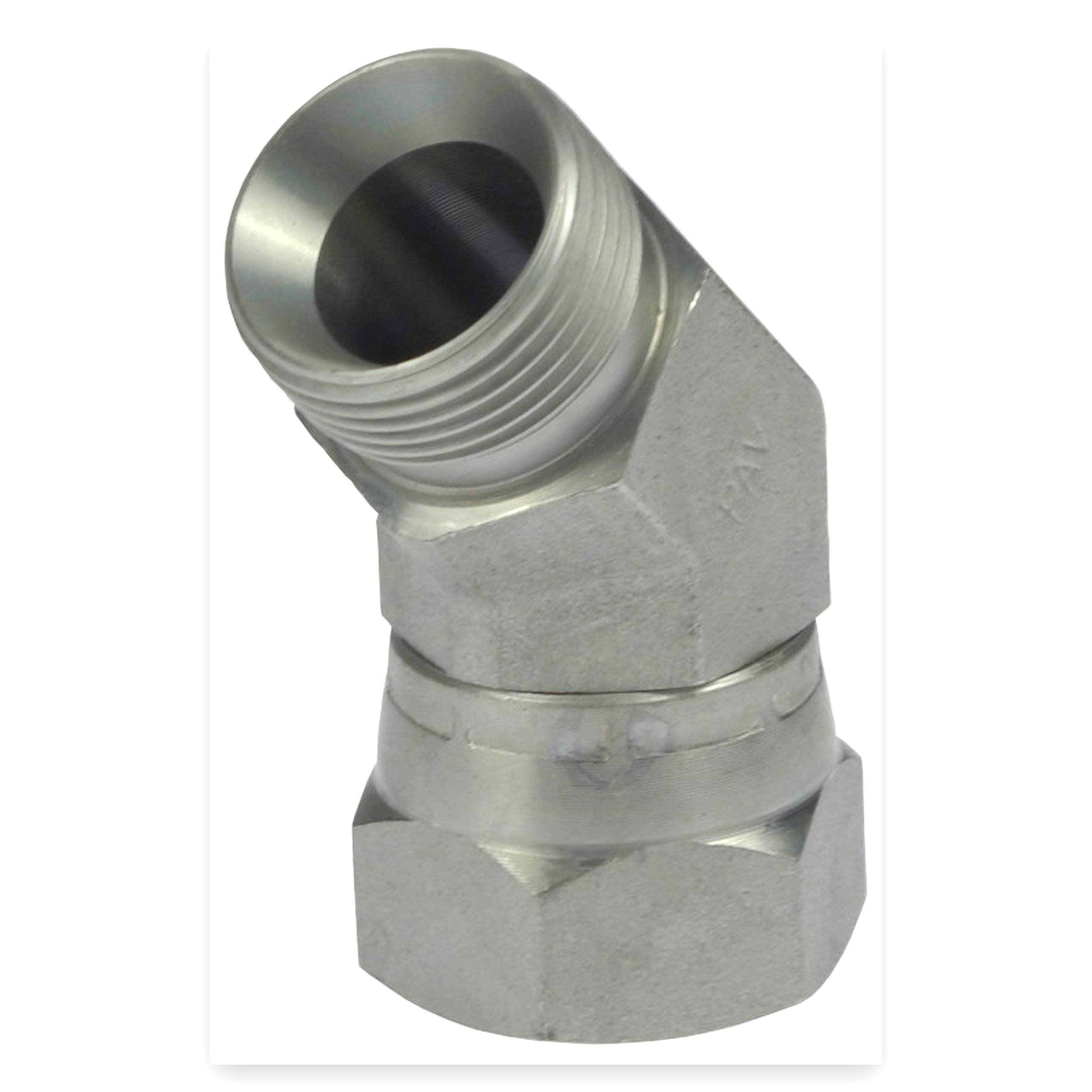 4c2b9fbafad04b2910ed77387991f9d7.jpg Złącze - złączka hydrauliczna - kolanko 45 AB 3/4" - 3/4"