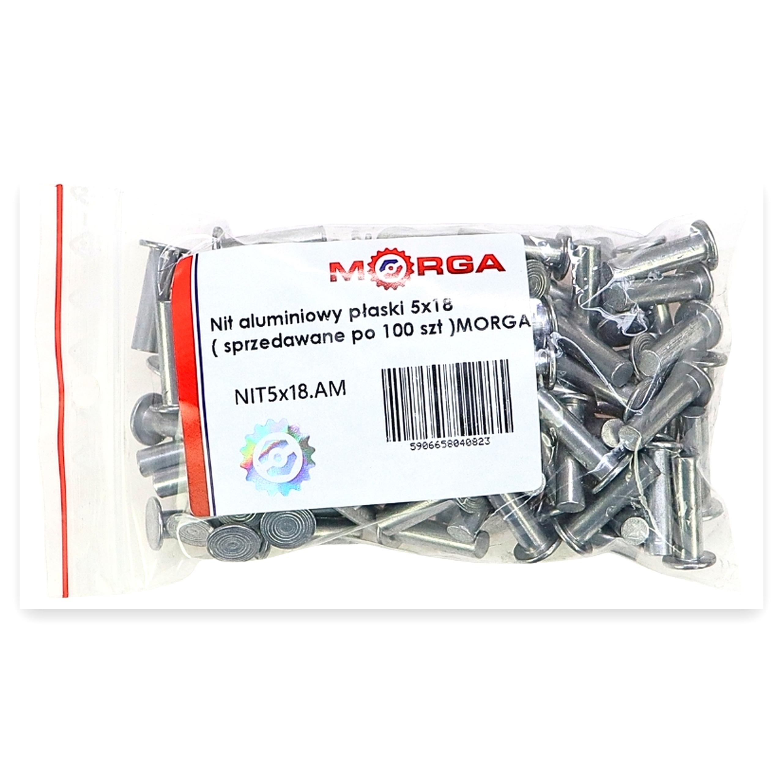 4c5474ed7ebfb8ef6bded0851699cf22.jpg Nit aluminiowy płaski 5x18 ( sprzedawane po 100 szt ) widoczna cena za 1 sztukę MORGA