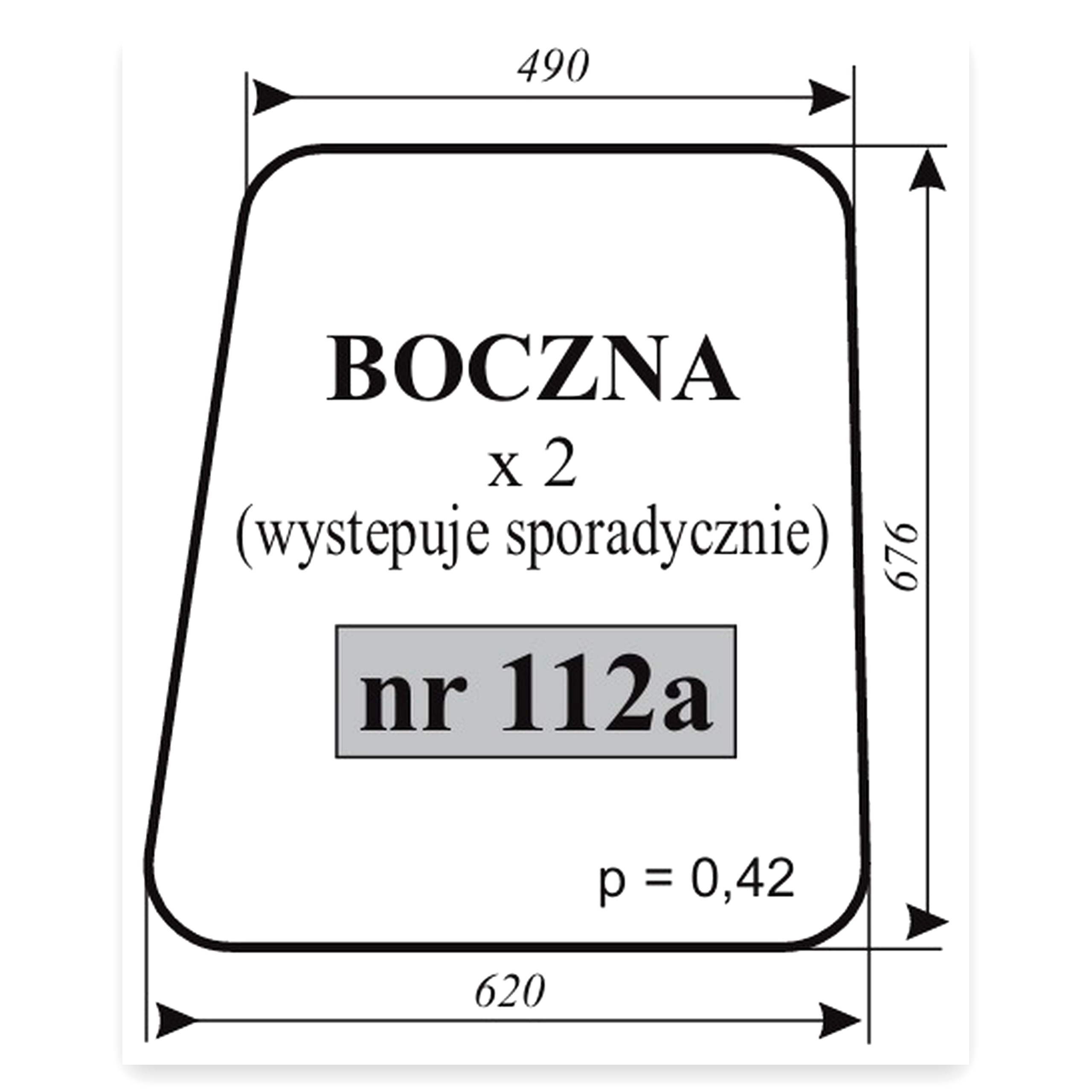 4daa30cdc58e593e944c35e9d836d002.jpg Szyba boczna MF 255 kabina Lubsko do ciągnika Massey Ferguson 255