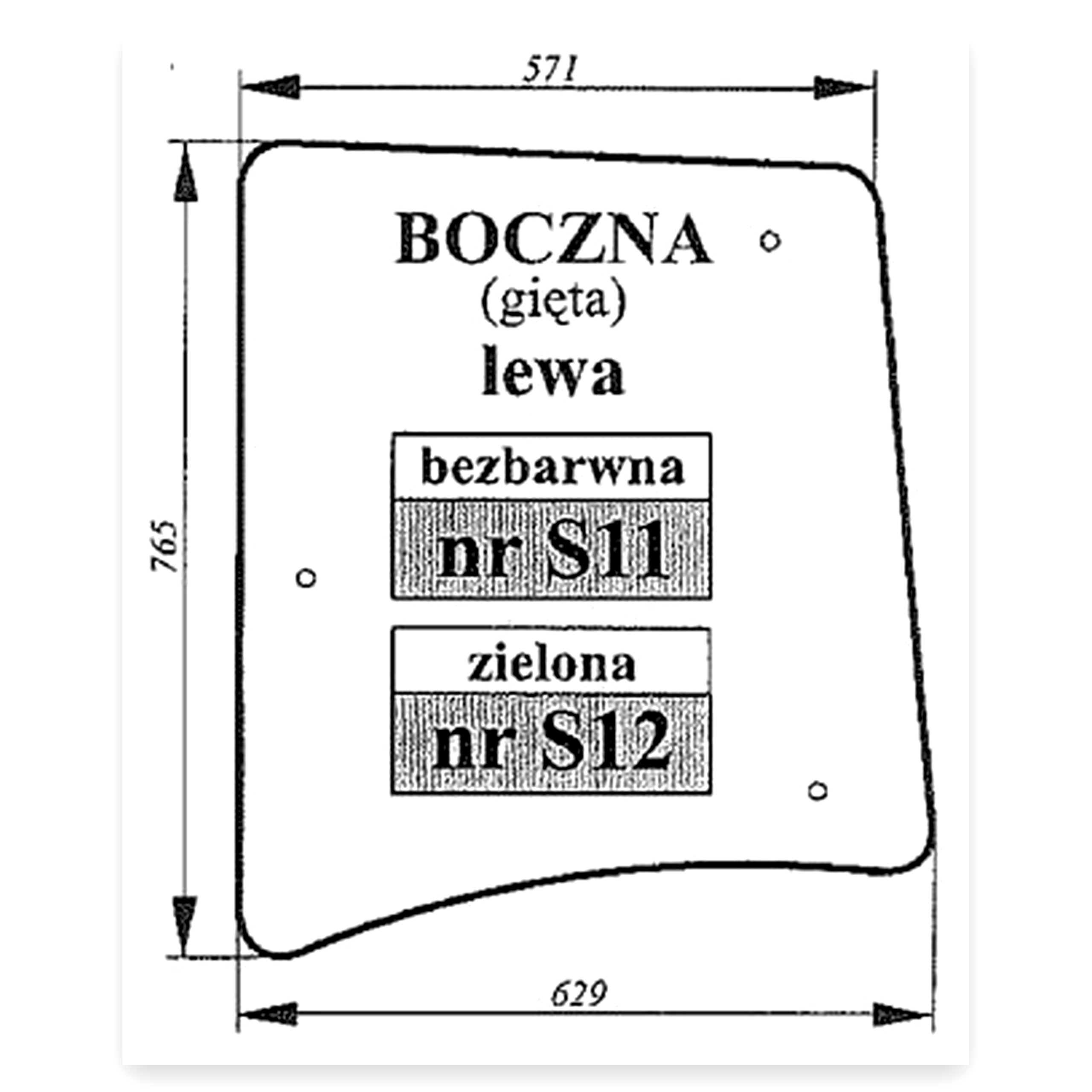 4fd03bb589d598082c68e0fee16216a6.jpg Szyba boczna zielona do ciągnika Zetor 3321