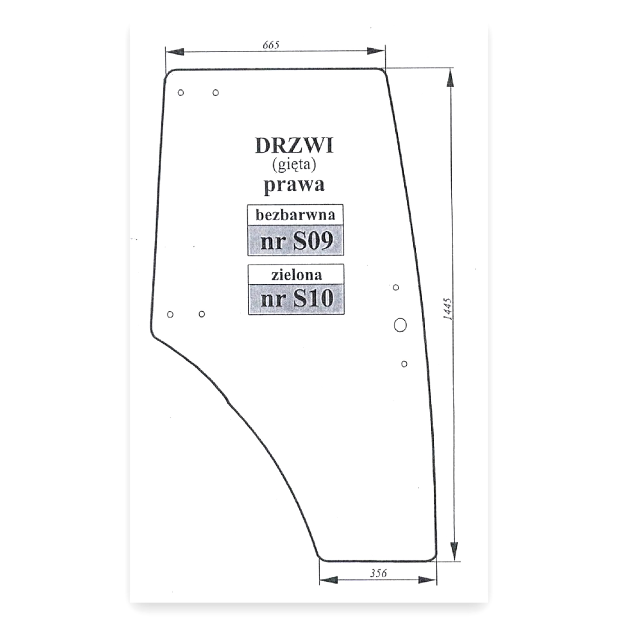 51dff3a26bee596f20f82a6d8ec2f73b.jpg Szyba drzwi prawa do ciągnika Zetor 3321