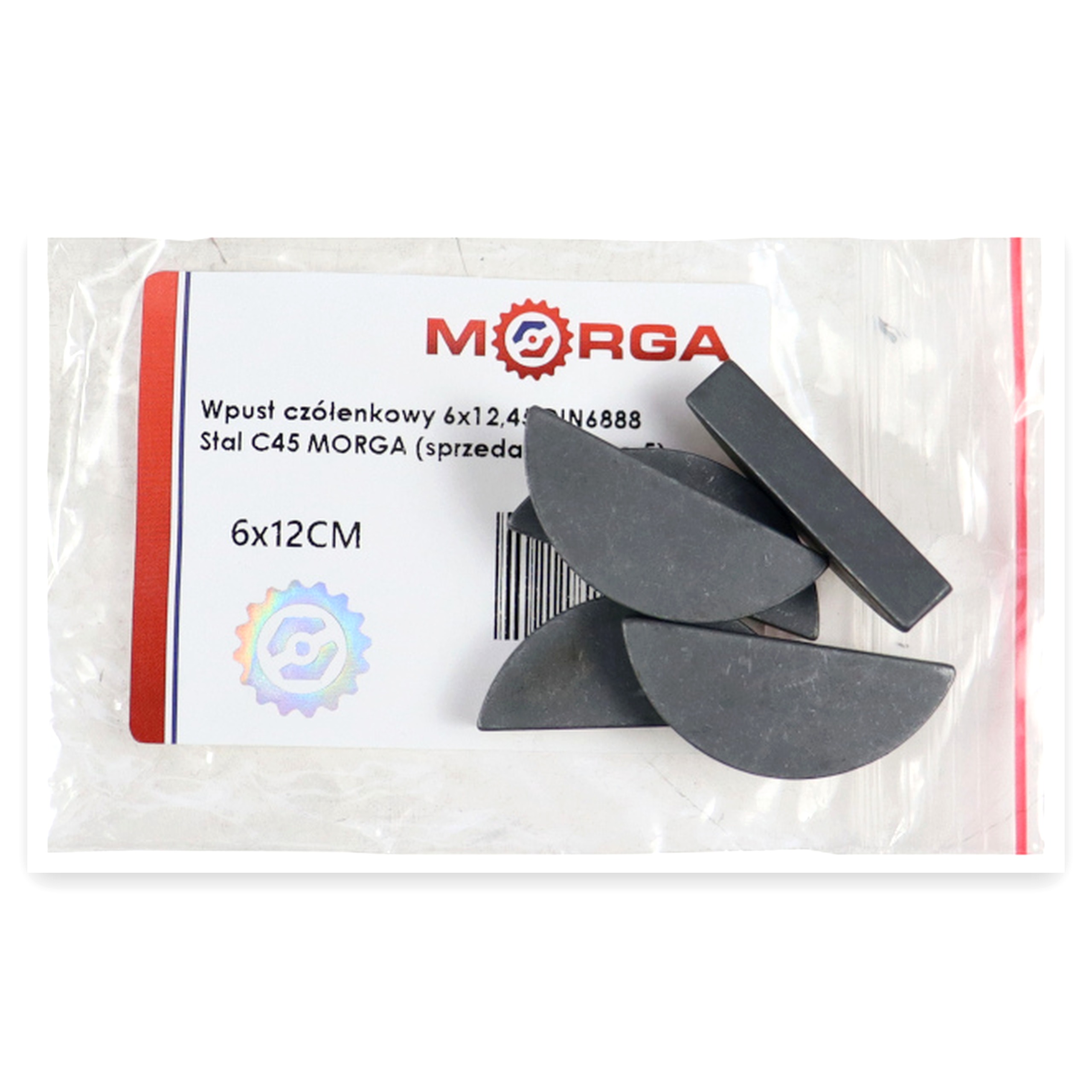 53a097f9c8e1f85e55d85075c68d3de6.jpg Wpust czółenkowy 6x12,45 DIN6888 Stal C45 MORGA (sprzedawane po 5) widoczna cena za 1 sztukę