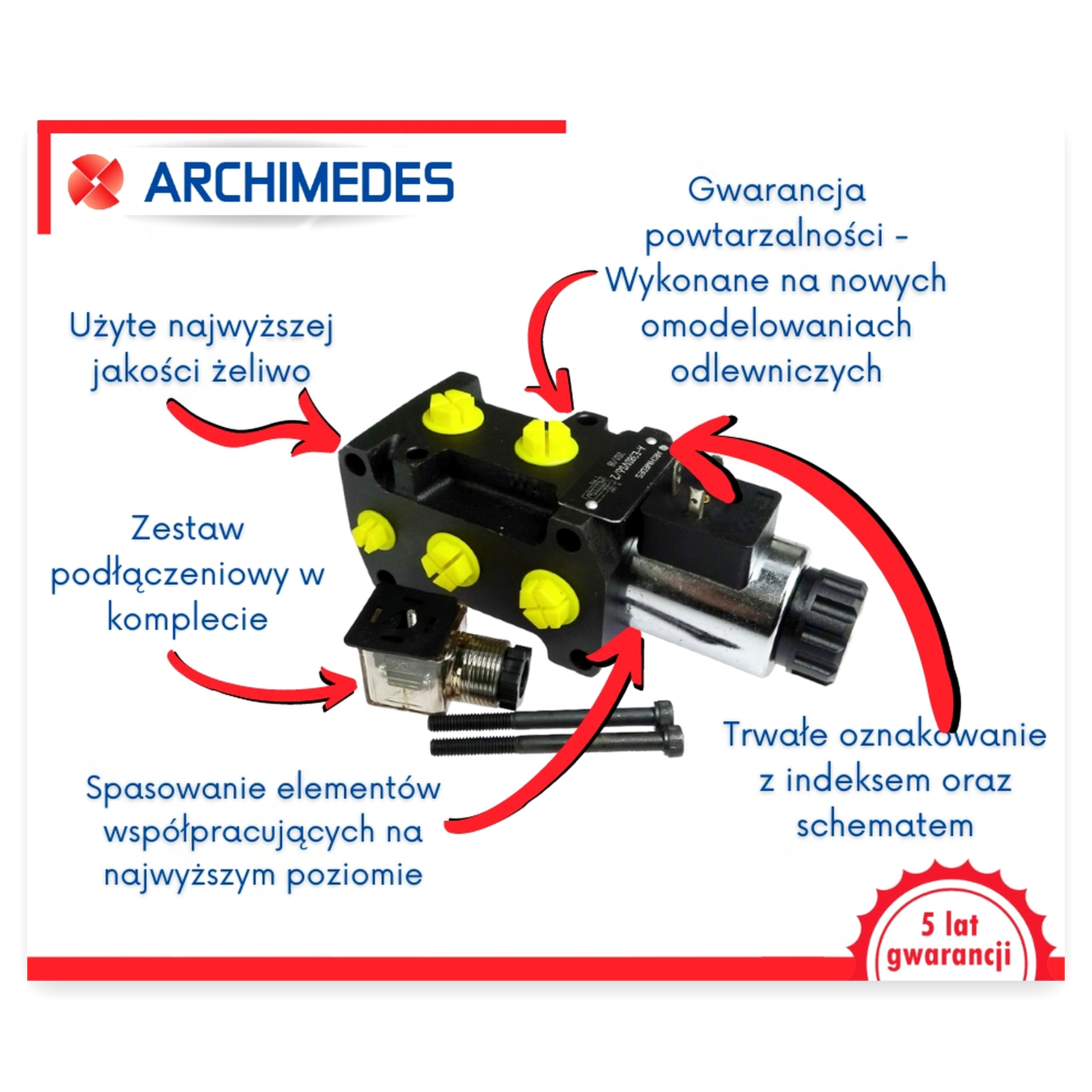 Dzielnik zawór elektrozawór kierunkowy elektromagnetyczny kontroli W