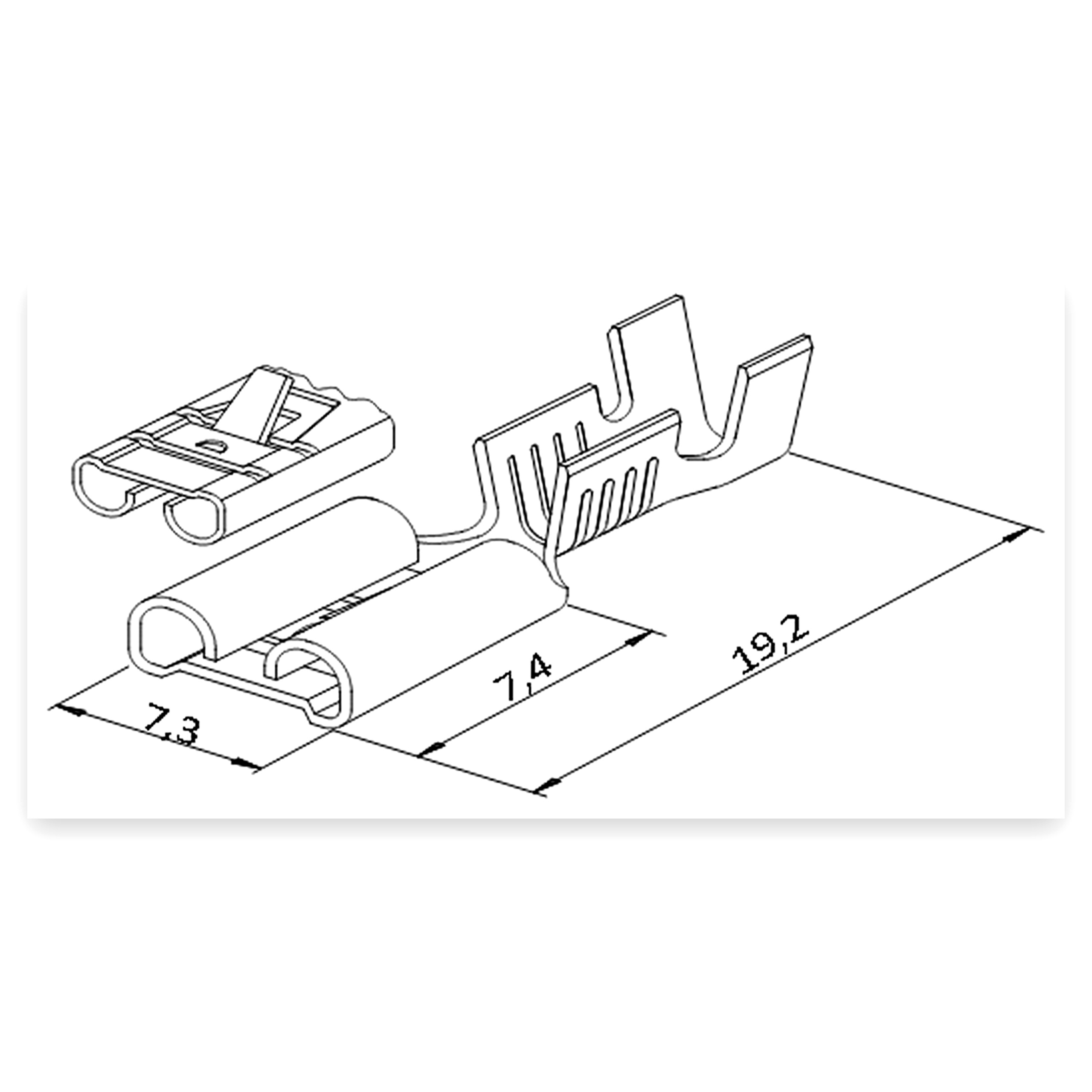 5a2f5a53b9919021de3d467bb417f6a4.jpg Nasadka nasuwka F-2.5 żeńska z zaczepem FZ 6,3x0,8 1,0-2,5 GB0,35 L19,2 ( sprzedawana po 100 szt ) ELMOT widoczna cena za 1 sztukę
