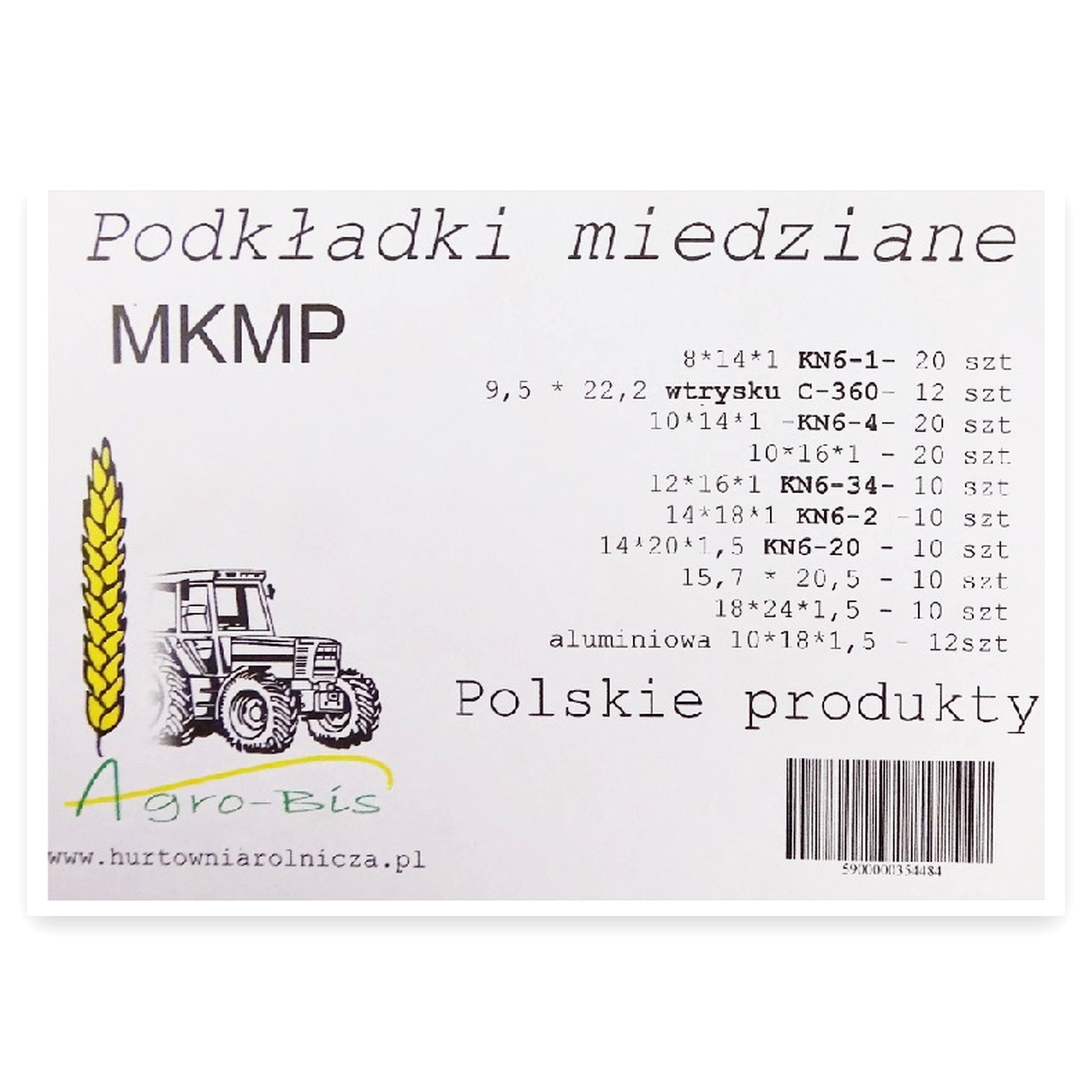 Komplet podkładek miedzianych do ładowacza