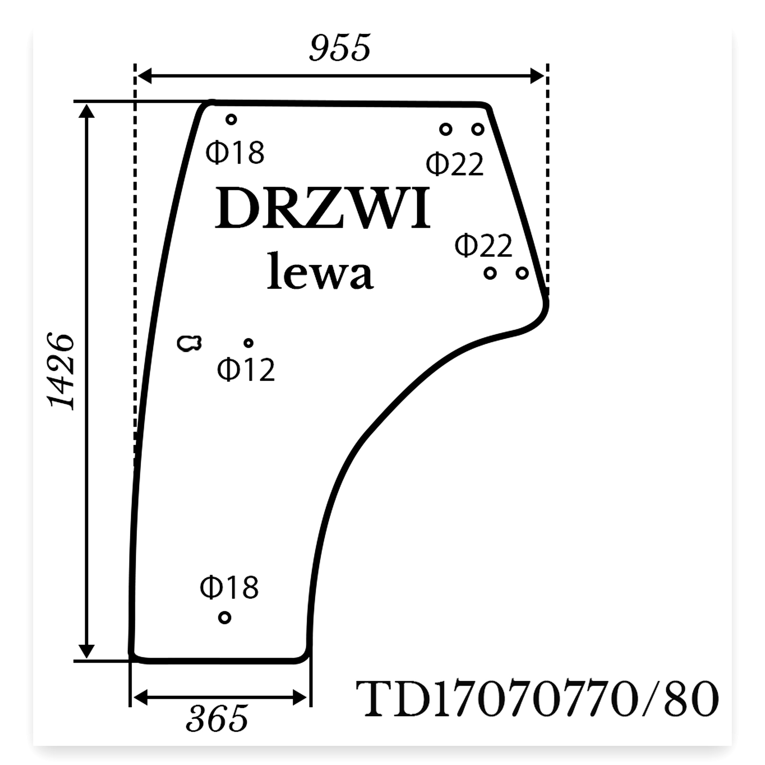 5c53cb1eefa655125f621dfa2b9b2432.jpg Szyba drzwi lewa zielona Kubota L5040 rozstaw otworów 80 mm 884*1426