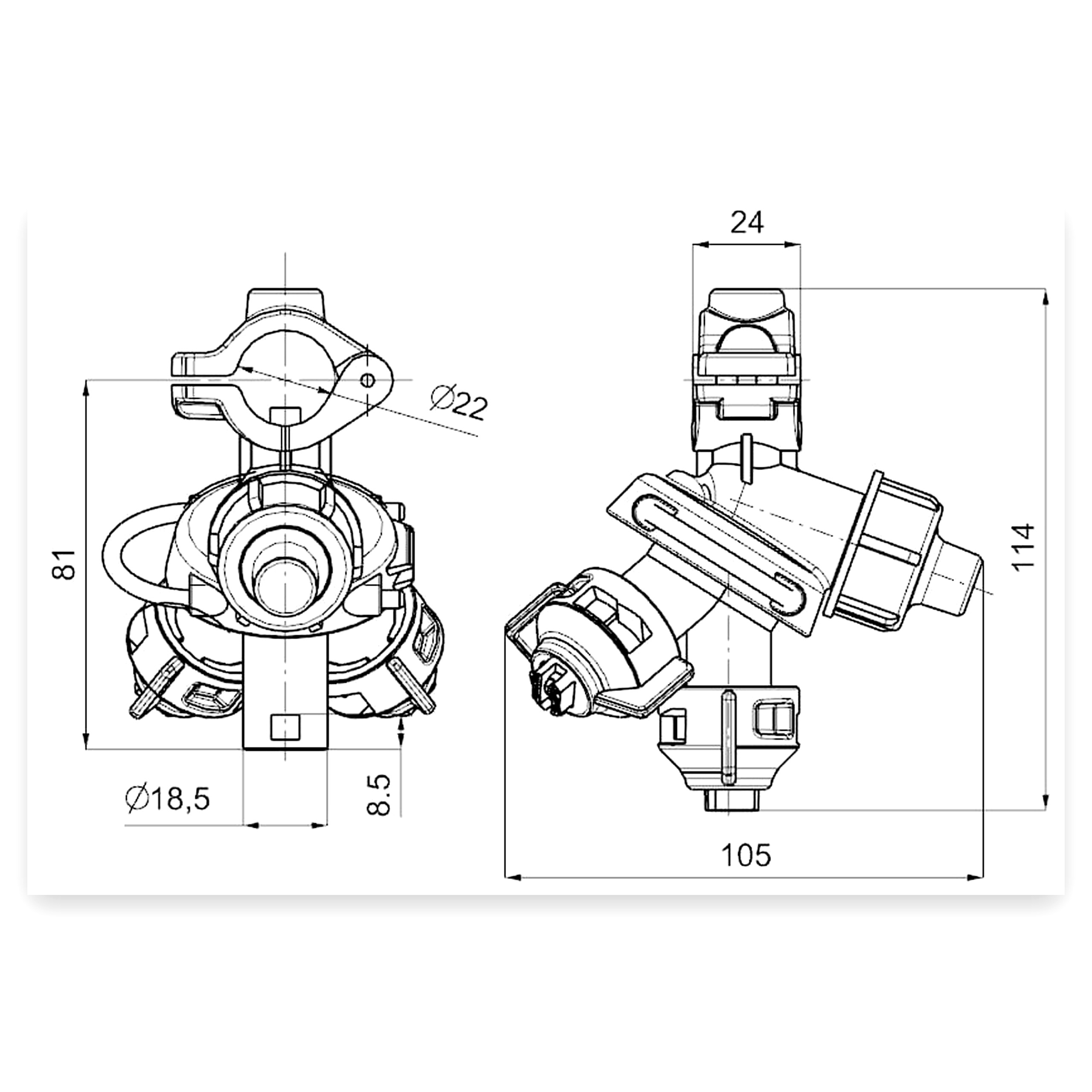 5cbfba2b308fd142fd6bc78d5e15580f.jpg Korpus rozpylacza - oprawa głowica obrotowa 3-pozycyjna typ Arag fi-22