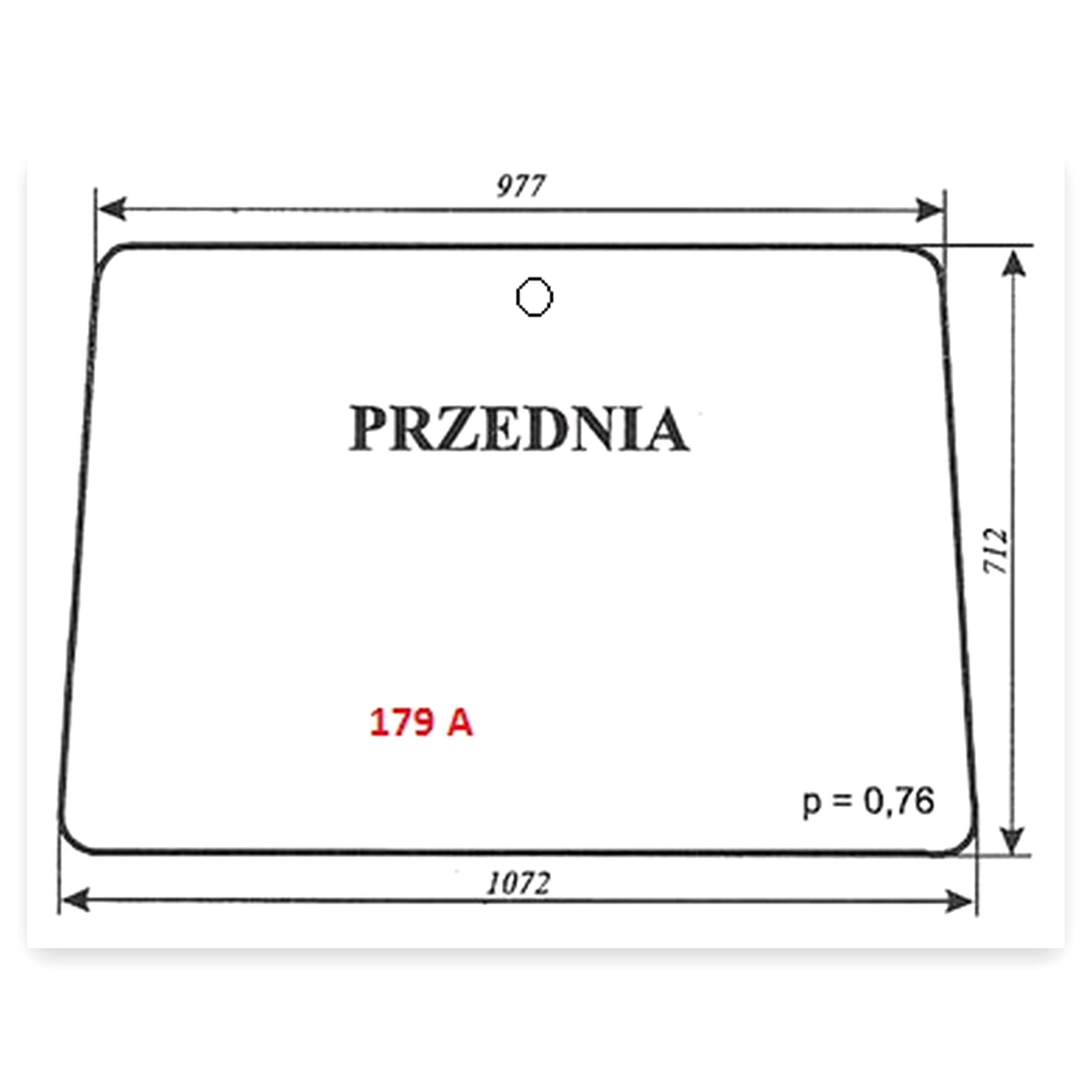 Szyba przednia C-330 kabina Osiny z otworem