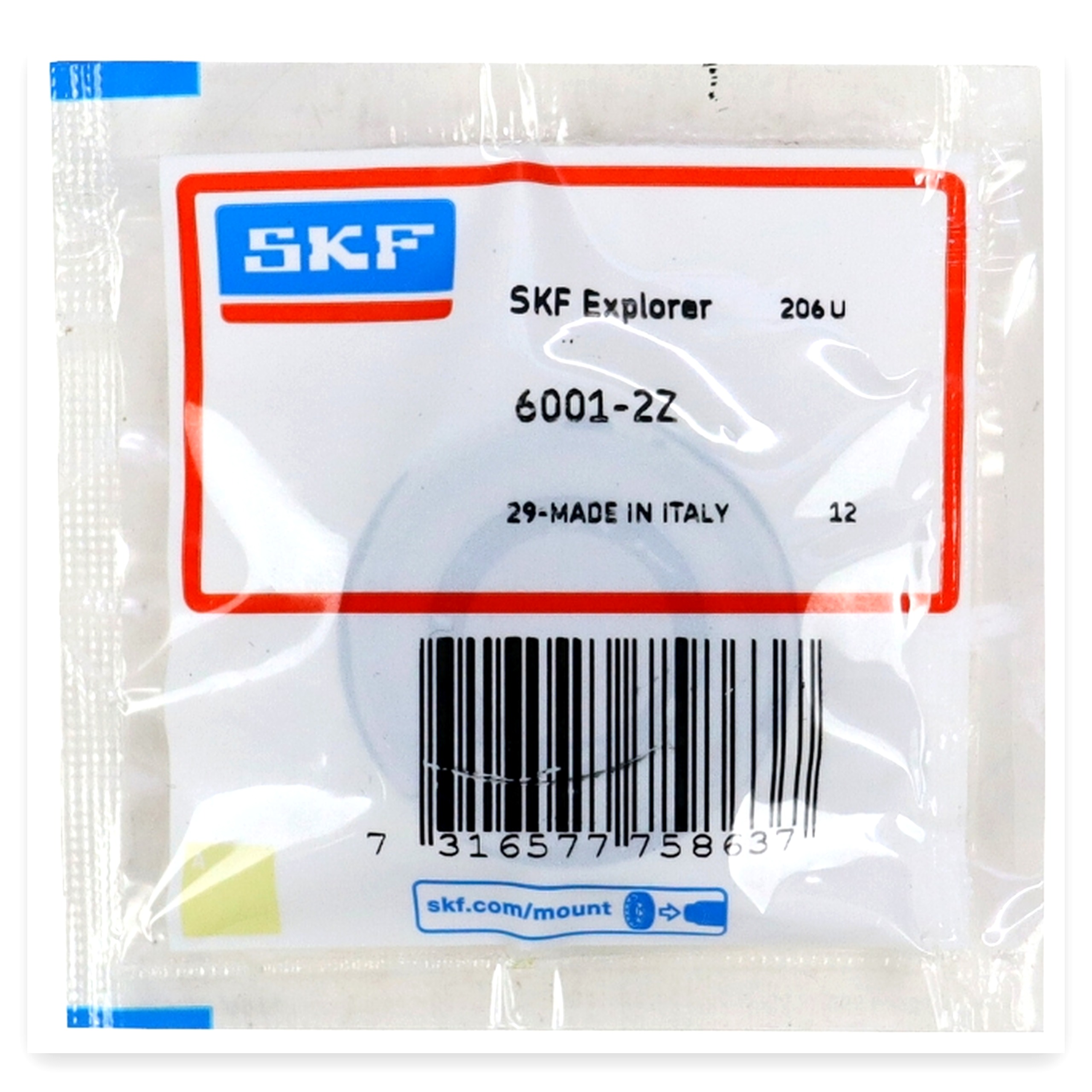 Łożysko kulkowe jednorzędowe kryte 6001 ZZ SKF