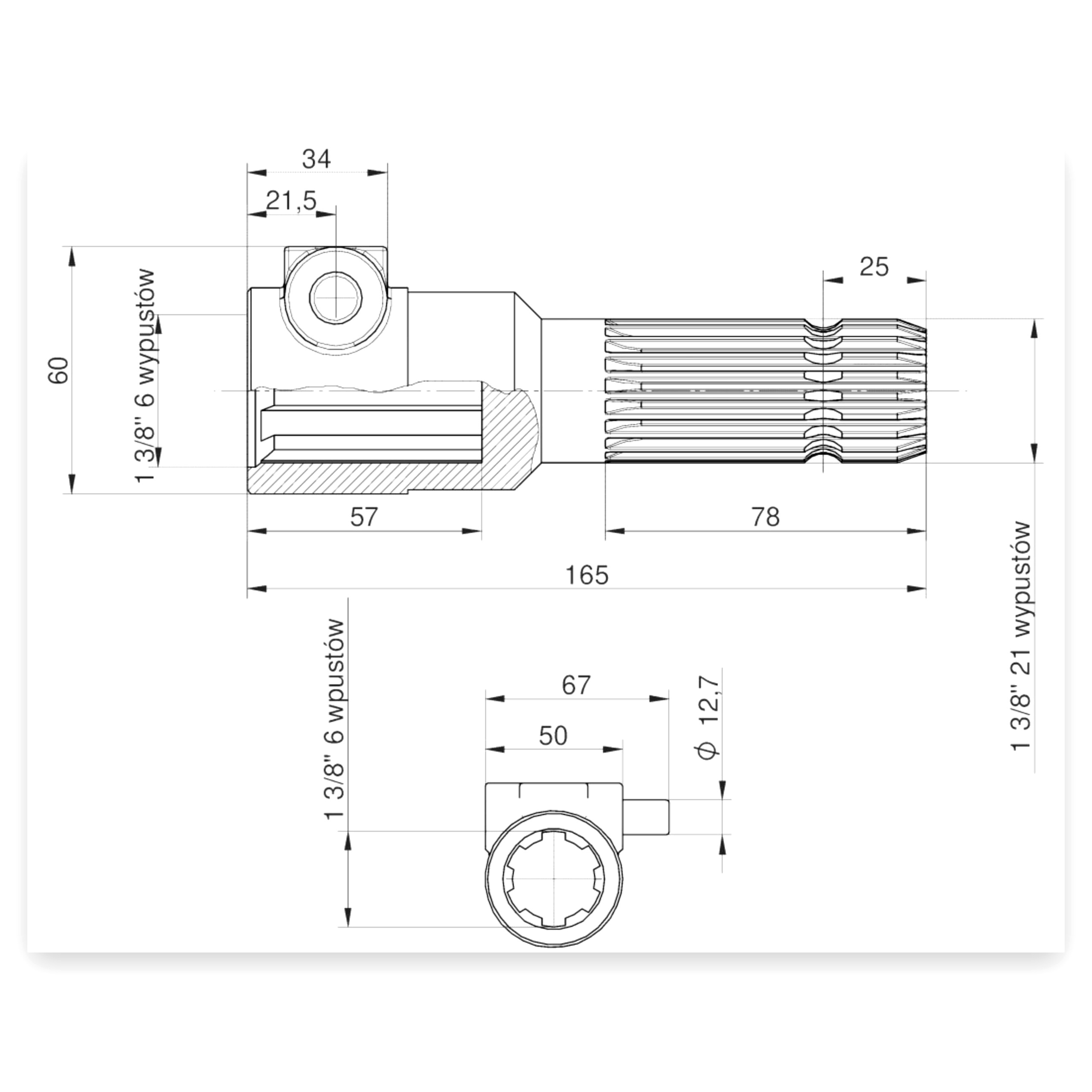 61a7beee6a3332bedab52a43f0dee062.jpg Redukcja wałka WOM adapter na trzpień 1 3/8" 6 wpustów na wałek 1 3/8"