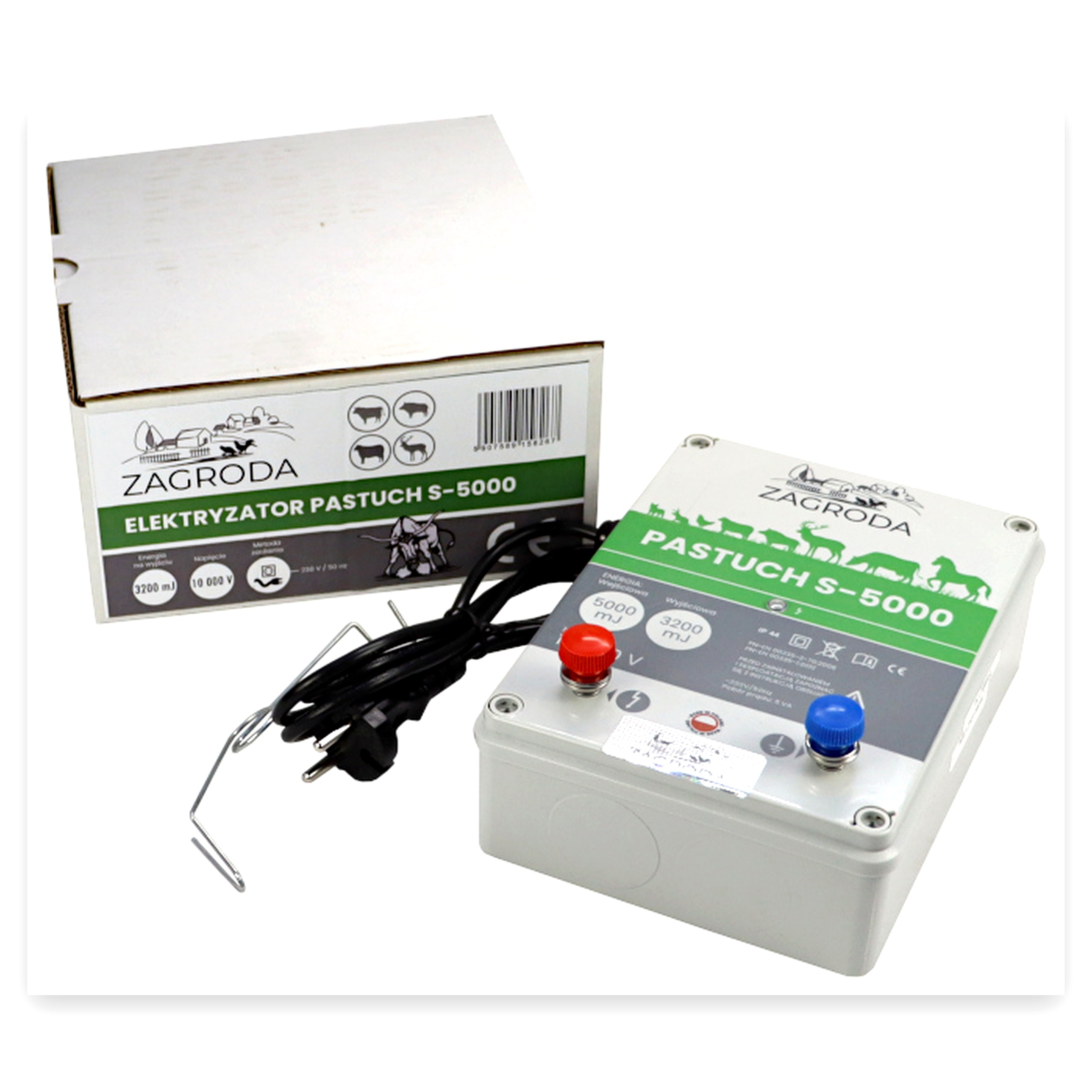 6336d2b5f7299b7f2fb93875f5643f34.jpg Elektryzator, pastuch sieciowy uniwersalny 10 000 V, 3200mJ ZAGRODA