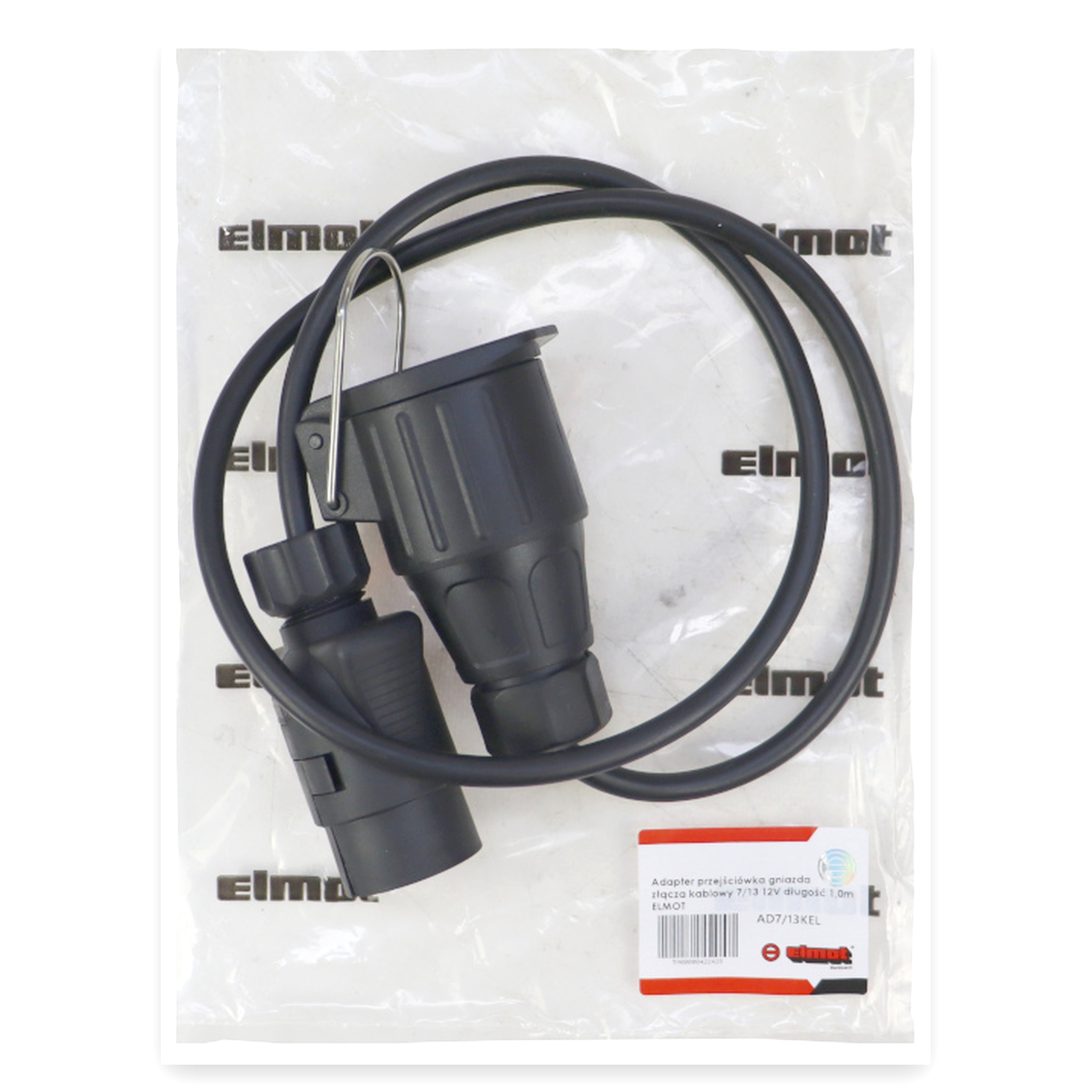 65991626e5518bfeb6a5b57639a54a8f.jpg Adapter przejściówka gniazda złącza kablowy 7/13 V długość 1,0 m ELMOT