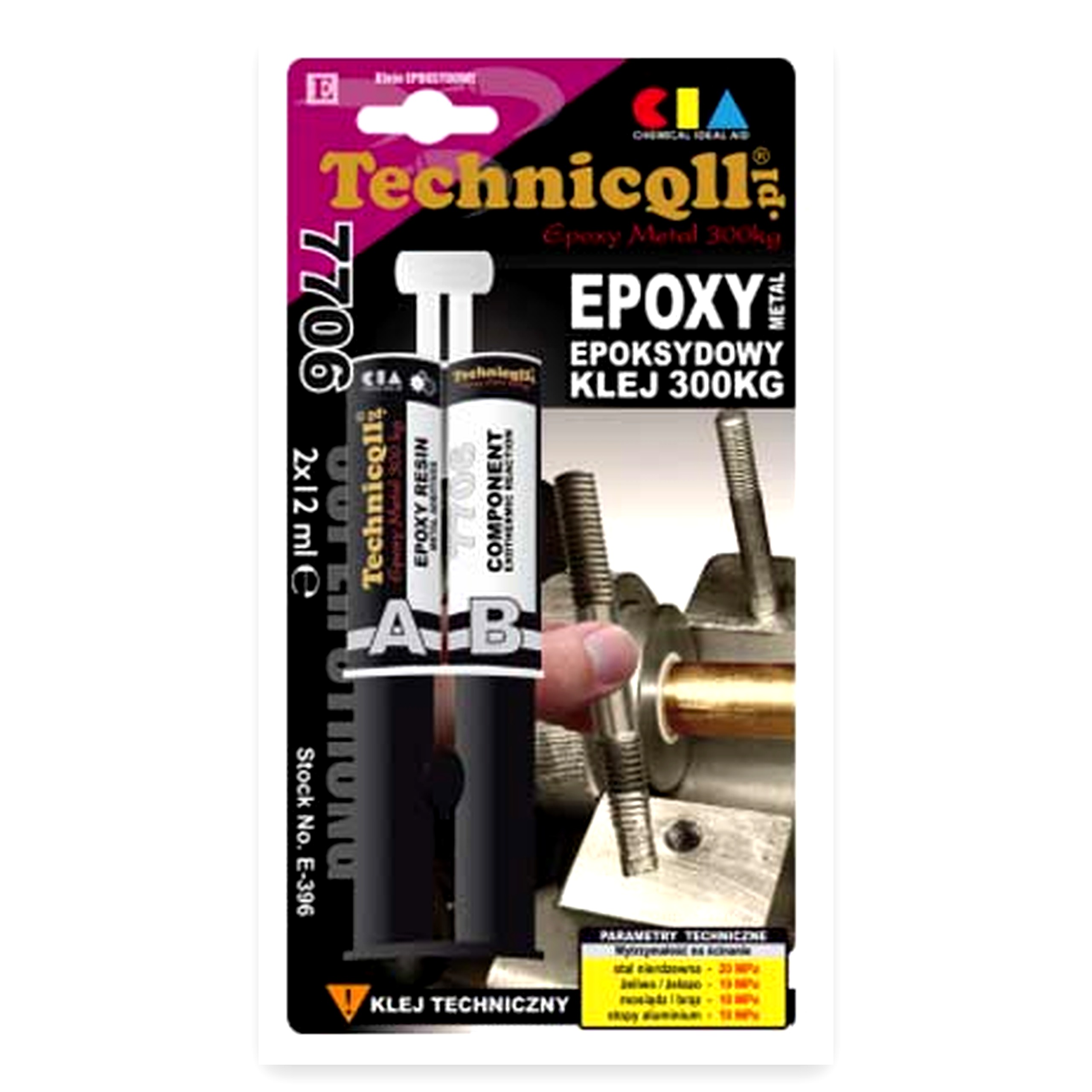 684cd8e1164ddd316622a474d51c5a06.jpg Klej epoksydowy metalowy 2x12ml ( płynny metal) E-396 Technicqll