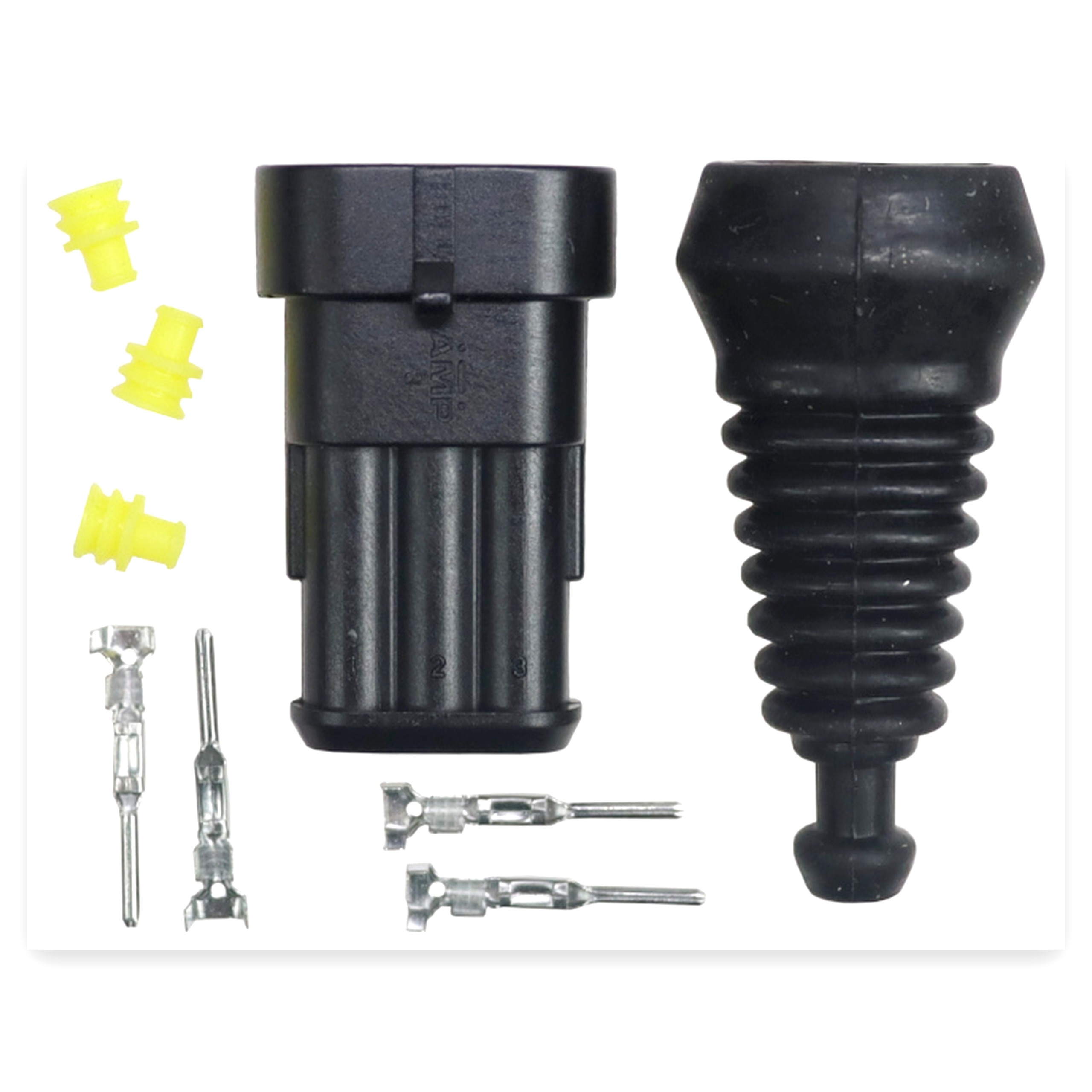 729166b37f46780d8937248f647540cb.jpg Złącze AMP superseal 3-krotne - gniazdo hermetyczne Premium ELMOT