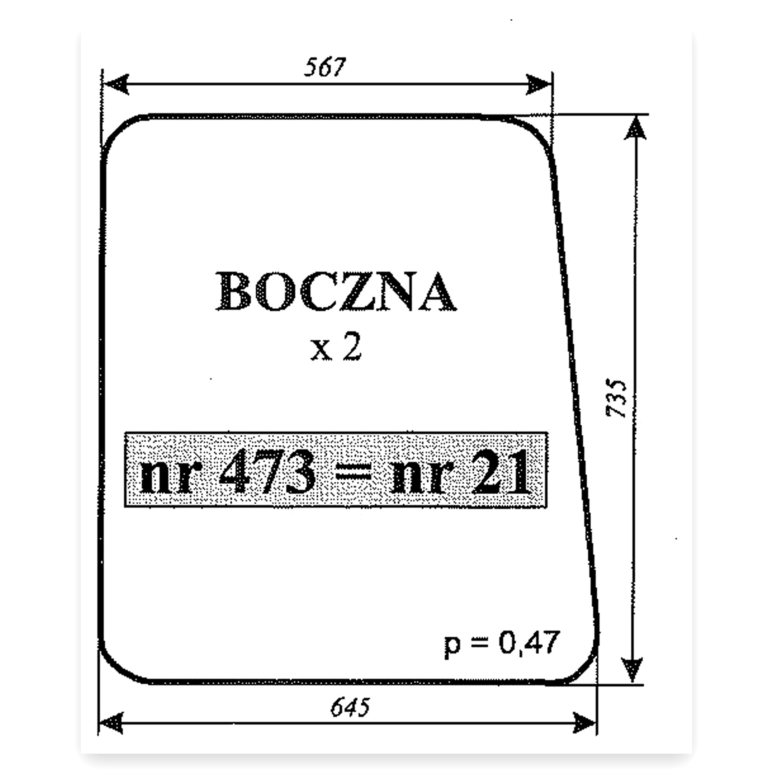 739bf713f6ed0a7c93df4b14a4579962.jpg Szyba boczna C-360 kabina Kunów NR.21